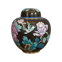 Pair of Antique Cloisonne Spice Jars, English Ceramic, Decorative Pot,  Victorian For Sale at 1stDibs