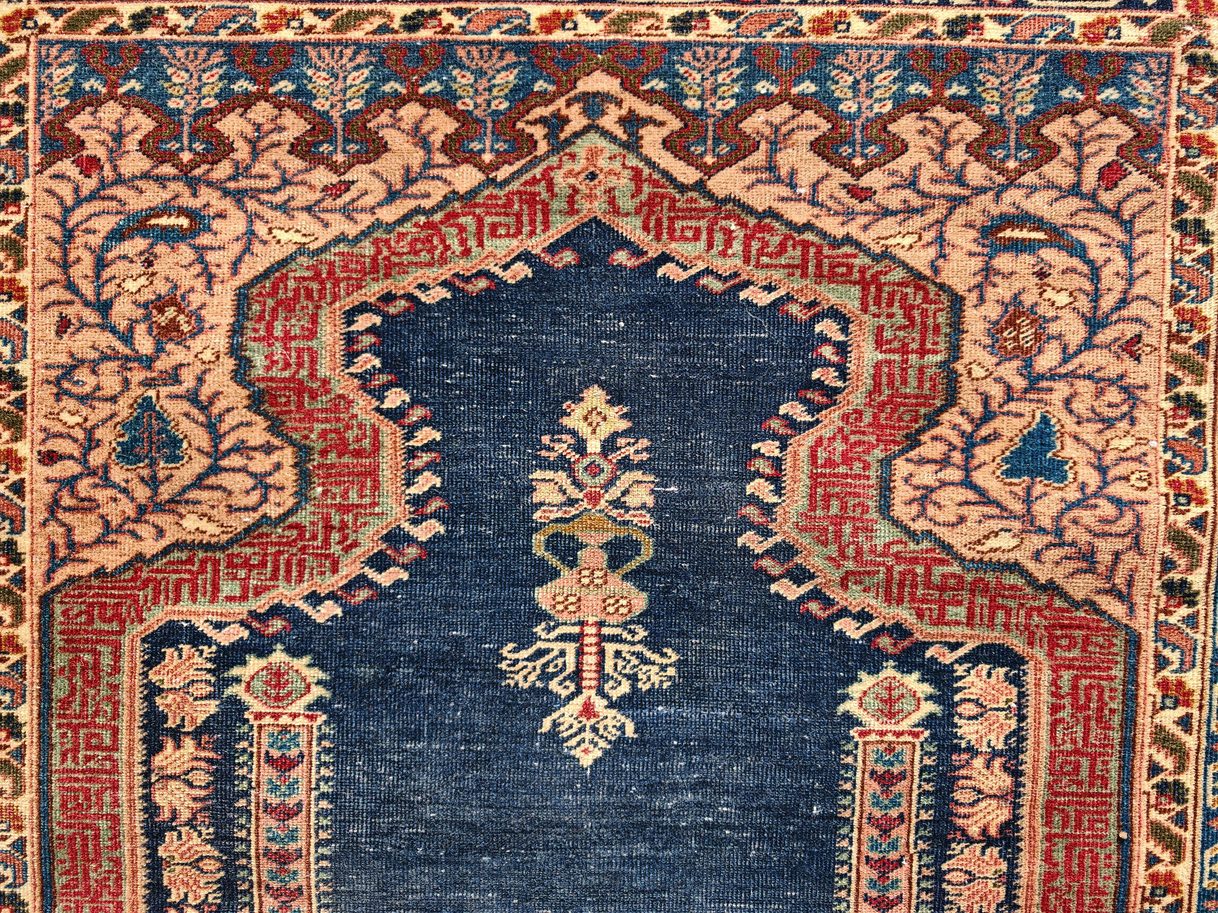 Antique Giordes prayer rug, hand-knotted 100% wool, Turkey 1910s Turco en venta