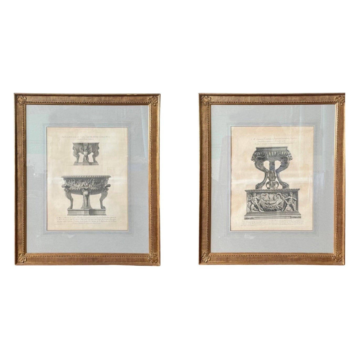 Antique Giovanni Battista Piranesi Italian Pair Of Roman Antiquities Engravings