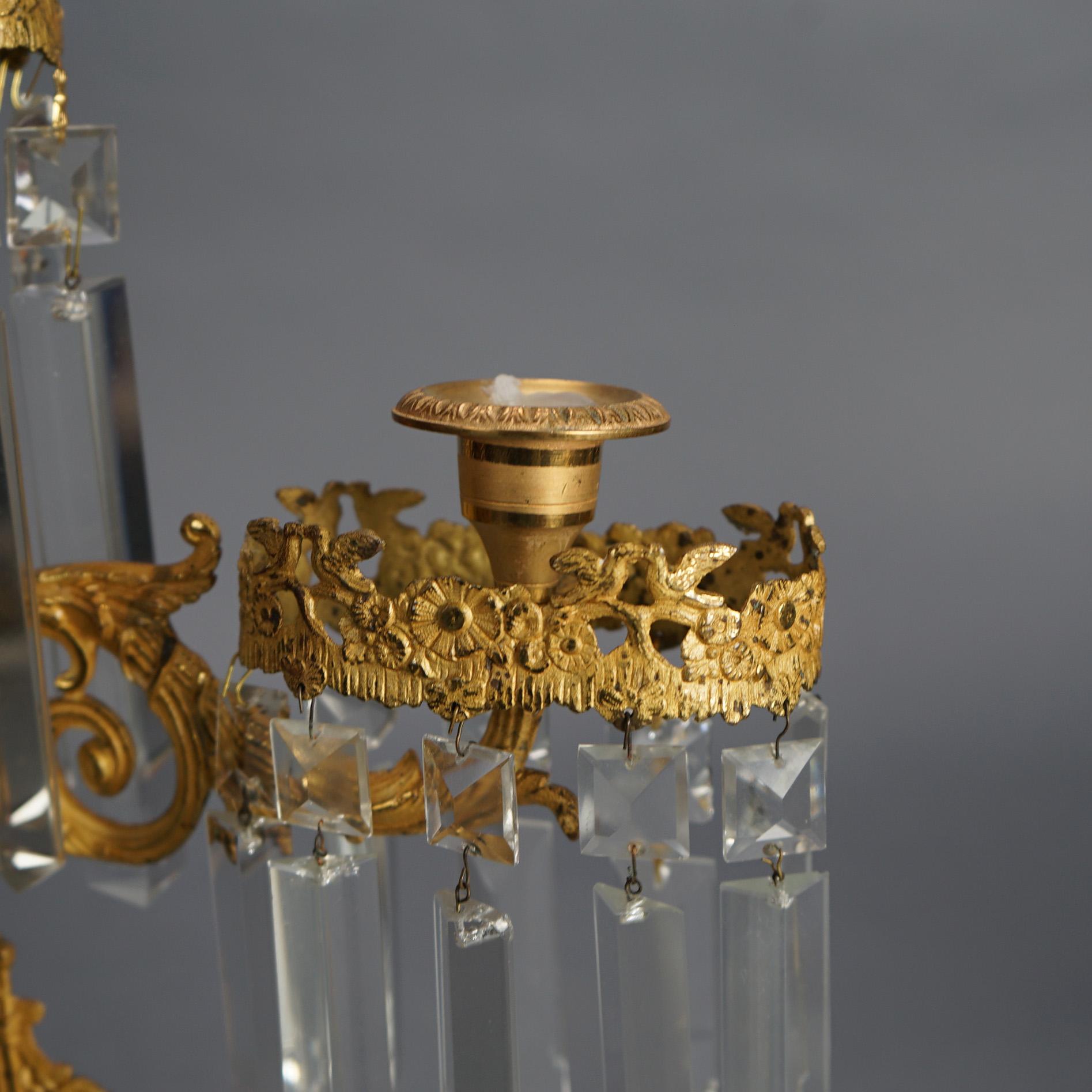 Calco Antico Ivanhoe Girandole, candelabro figurato in bronzo dorato in stile Gothic Revival, 1850 ca. in vendita