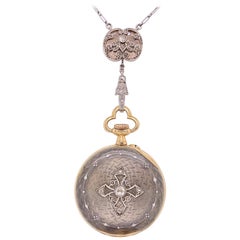 Antike antike Girard-Perregaux Uhr aus Platin, Gold, Diamant und Emaille