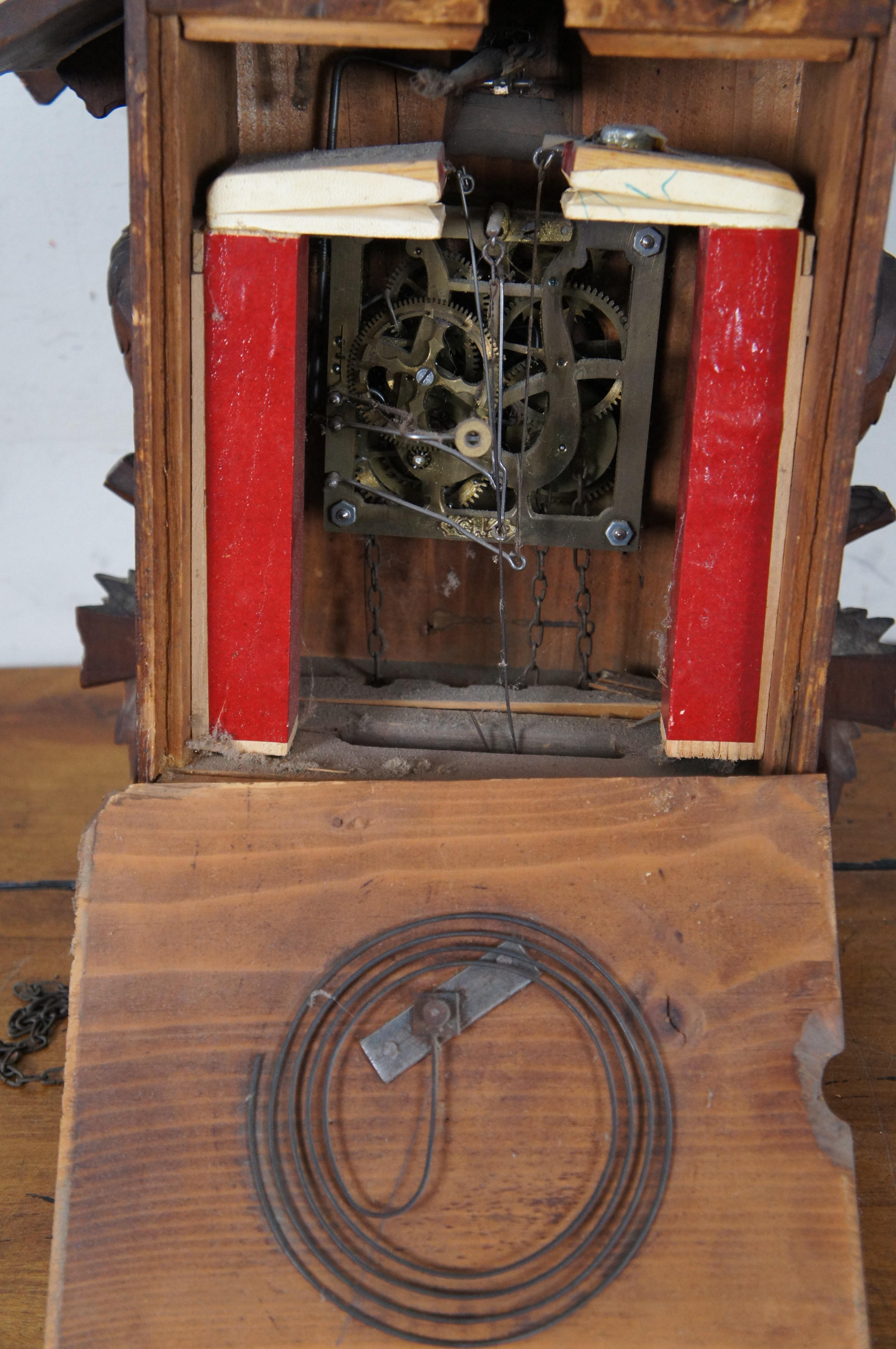 Rare Antique George Kuehl German Black Forest Figural Walnut Cuckoo Clock 6