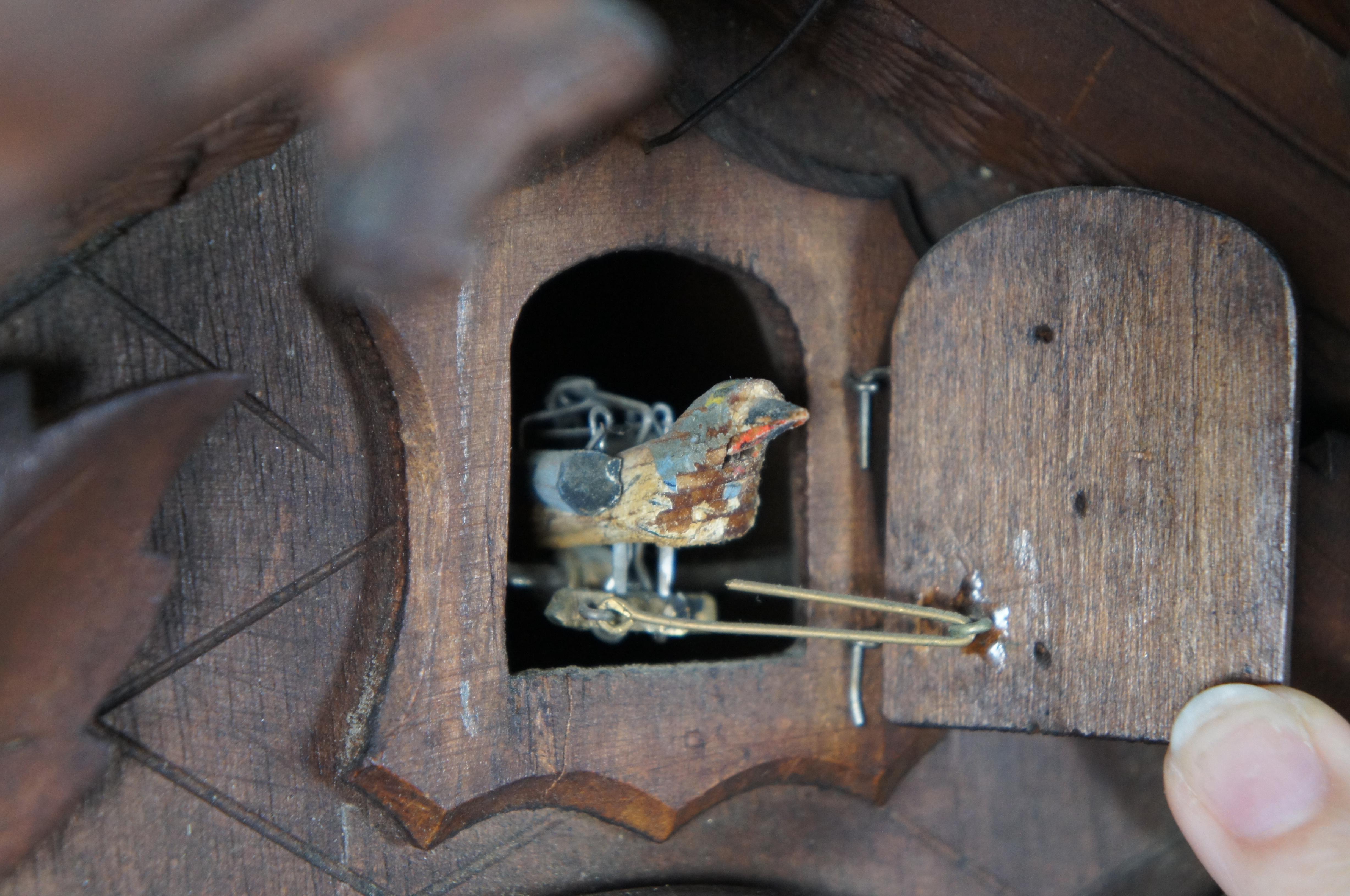 20th Century Rare Antique George Kuehl German Black Forest Figural Walnut Cuckoo Clock