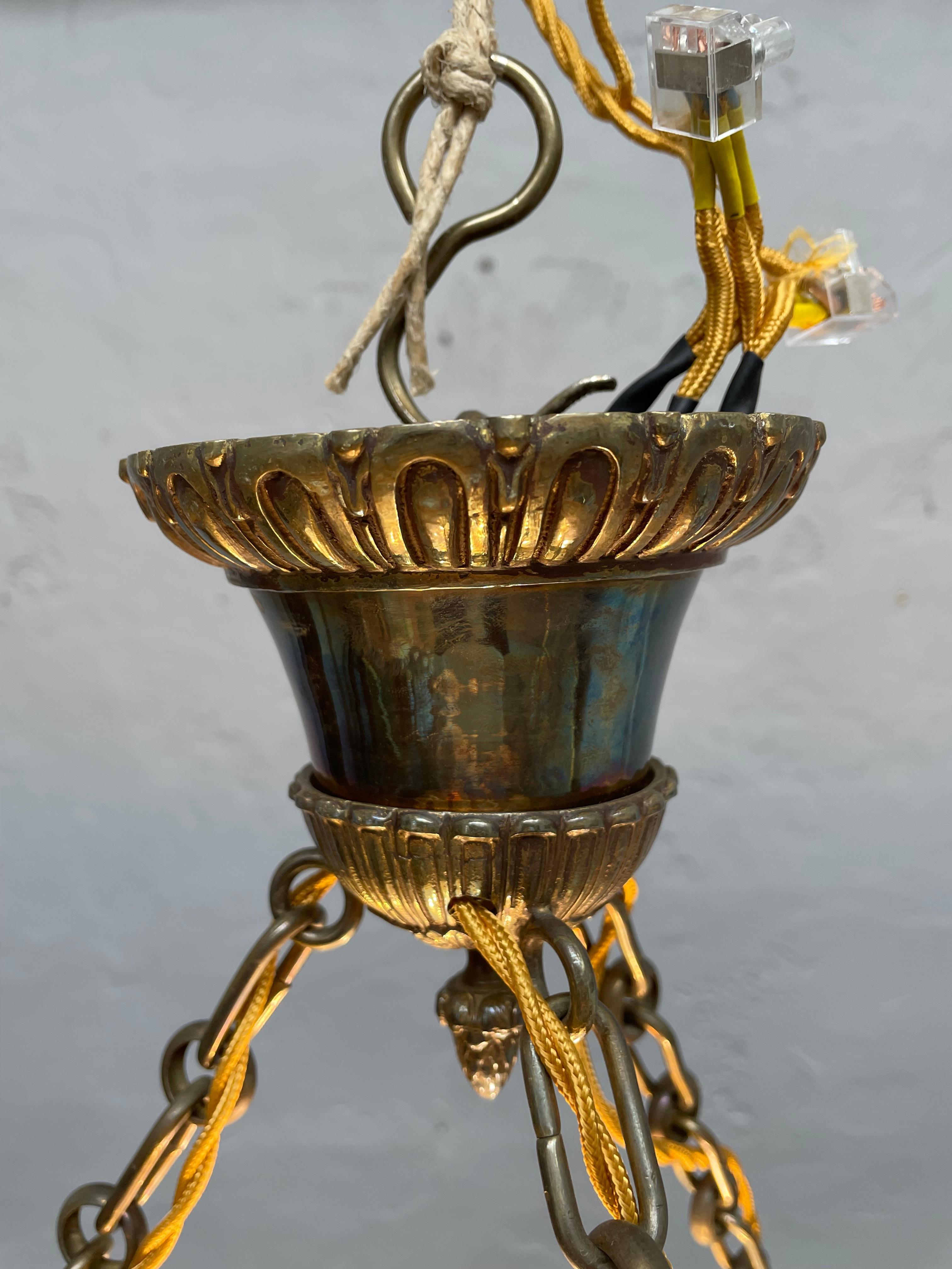 Art Deco Antique Glass Alabaster Plafonnier Chandelier For Sale
