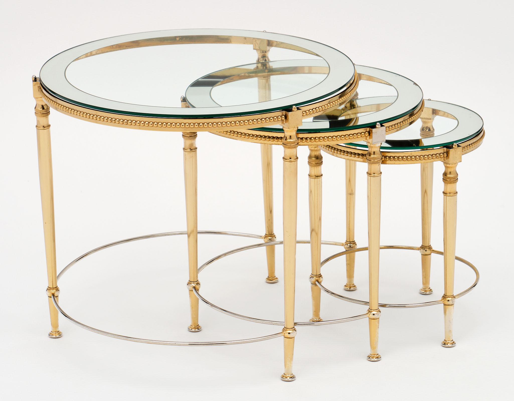 antique brass nesting tables