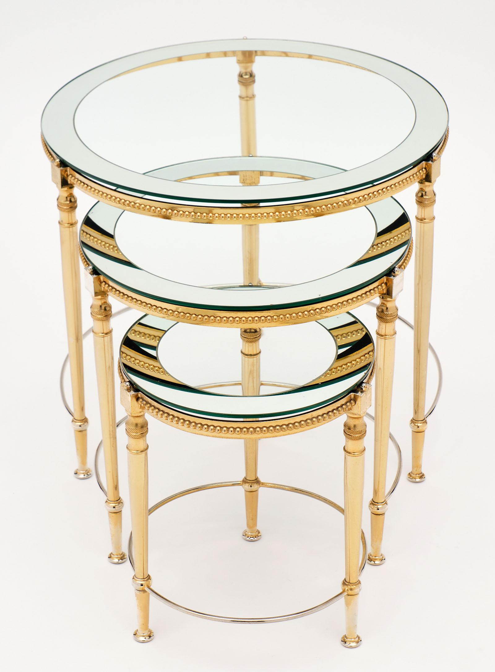 vintage brass nesting tables