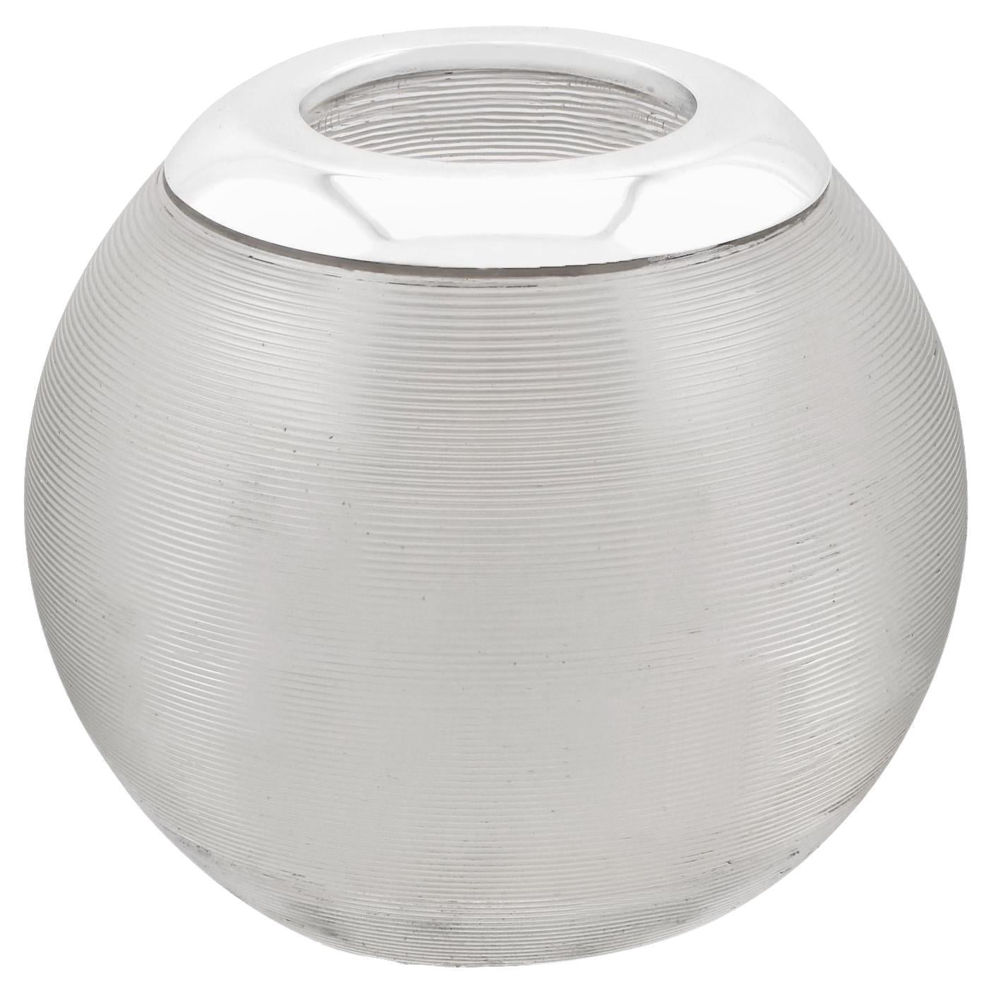 Antiker Streichholzhalter/Briefbeschwerer aus Glas und englischem Sterlingsilber