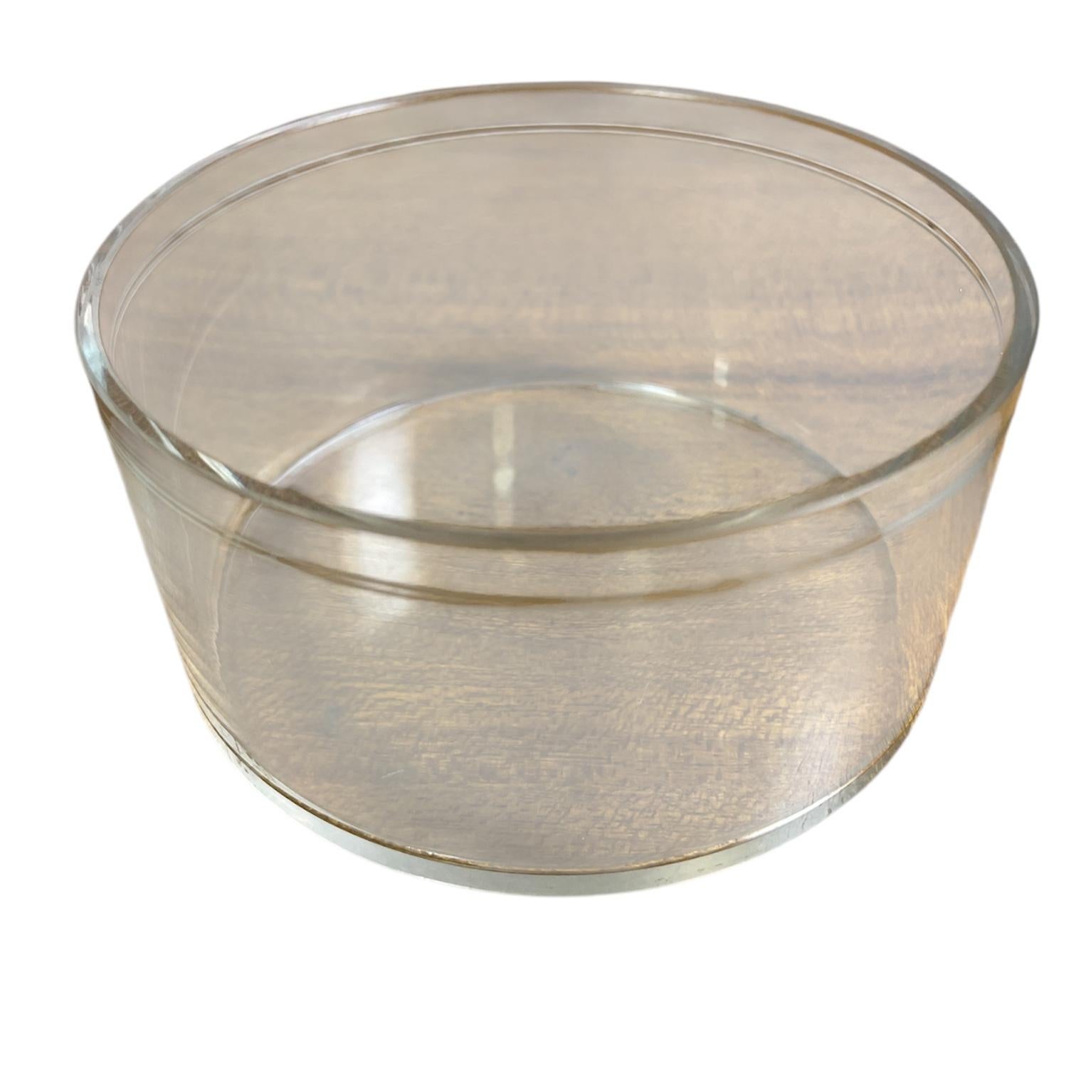 Metallo Antique Glass and metal candy dish with lid, German by WMF in vendita