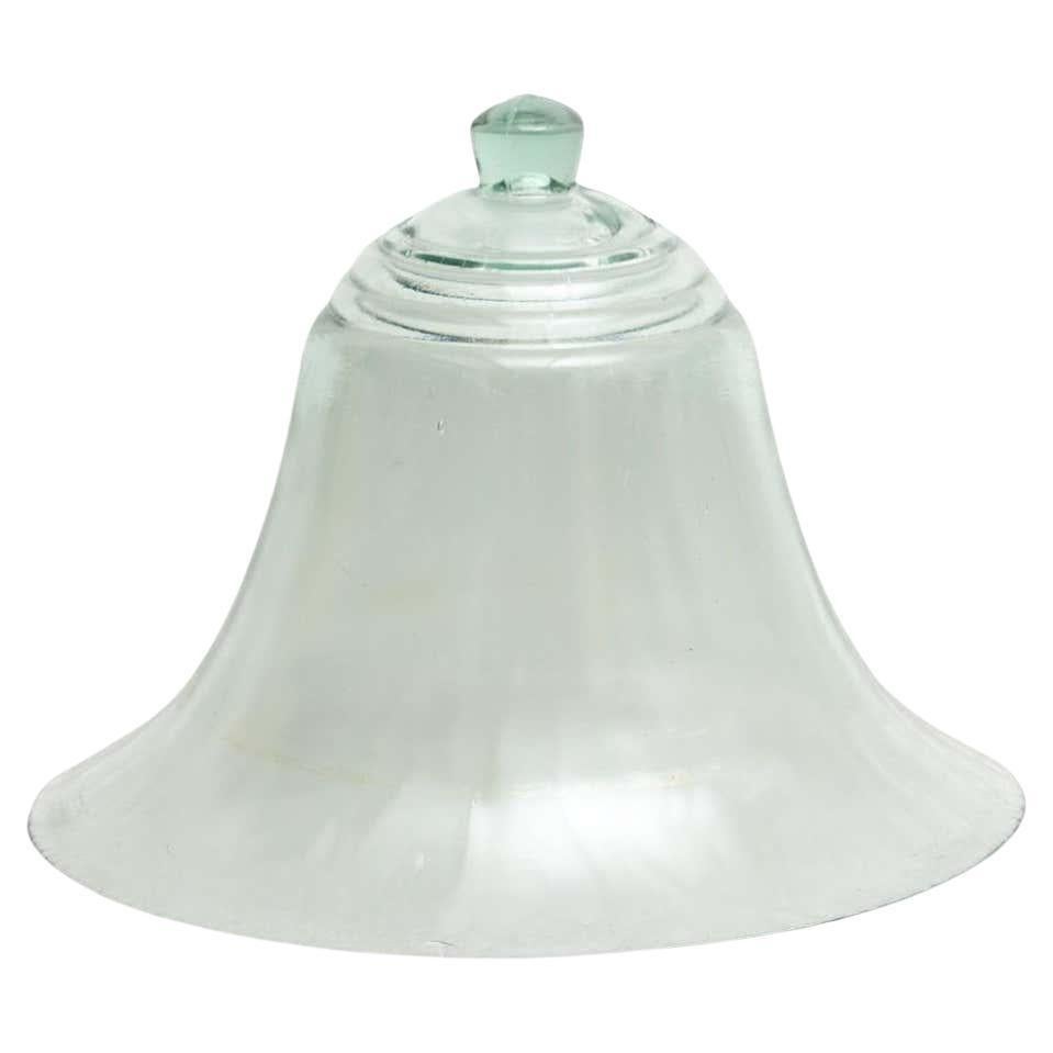 Antique glass bell farming tool.    Made by unknown manufacturer in Spain, circa 1940.    In original condition with minor wear consistent of age and use, preserving a beautiful patina.    Materials:  Glass.