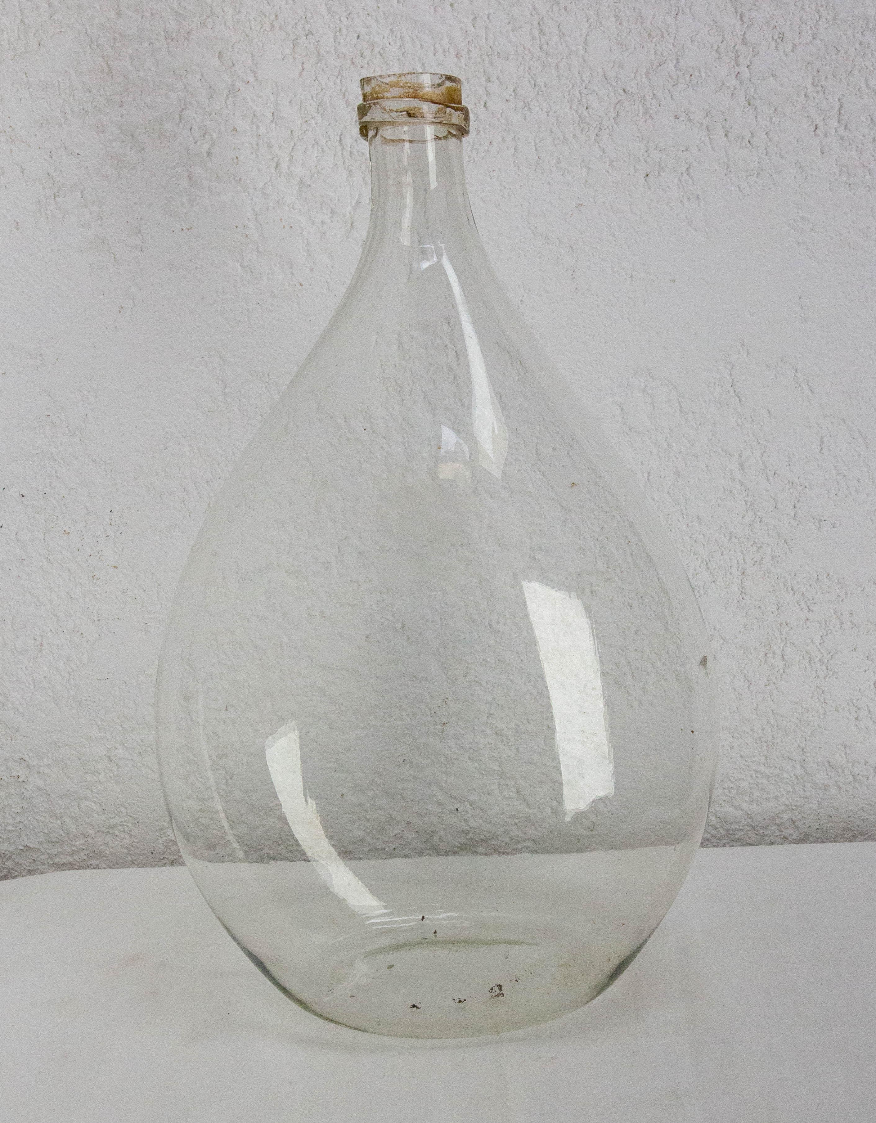 Antike Glasflasche Demijohns Lady Jeanne oder Carboys Ovalform um 1900 (20. Jahrhundert) im Angebot