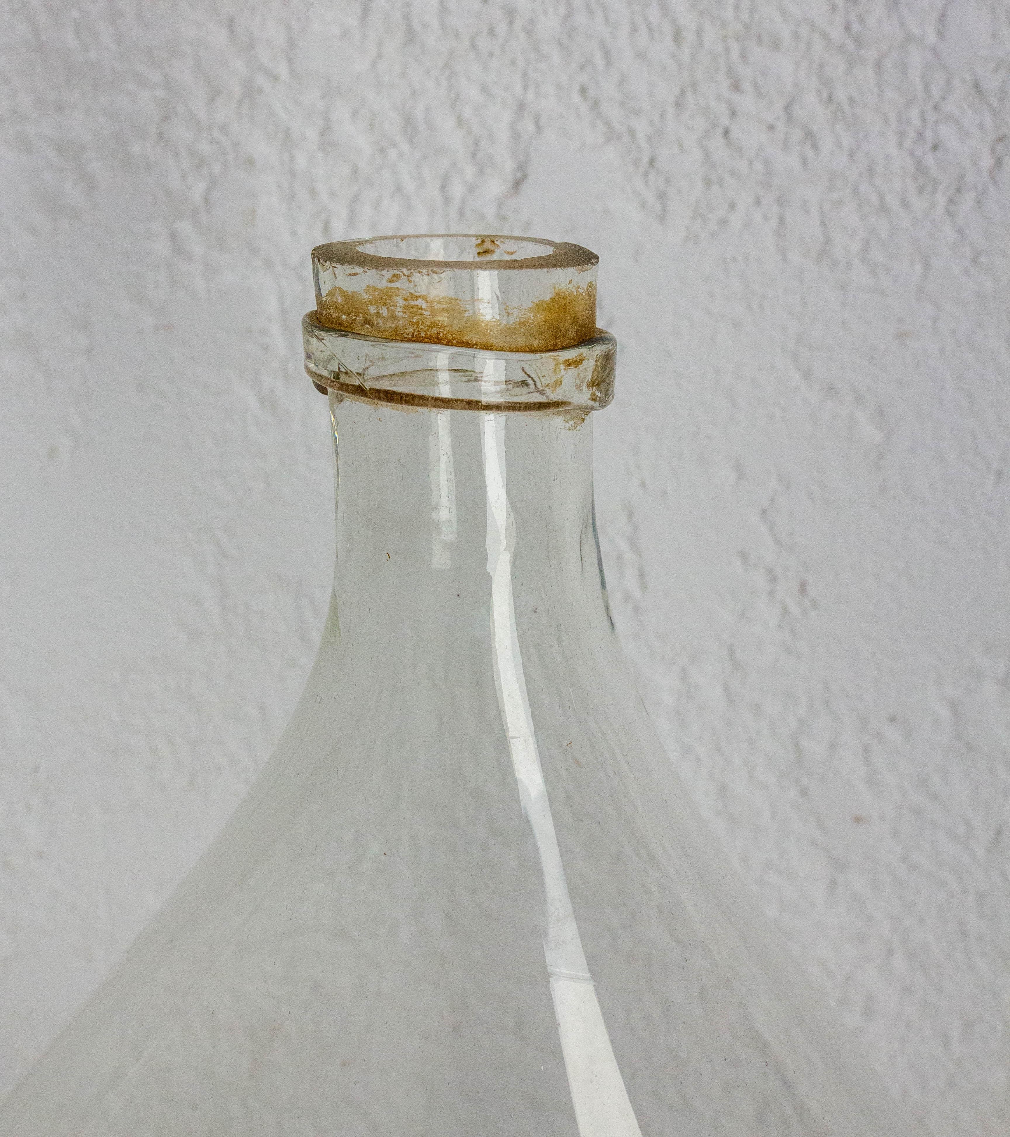 Antique Glass Bottle Demijohns Lady Jeanne or Carboys Oval Shape circa 1900 For Sale 1