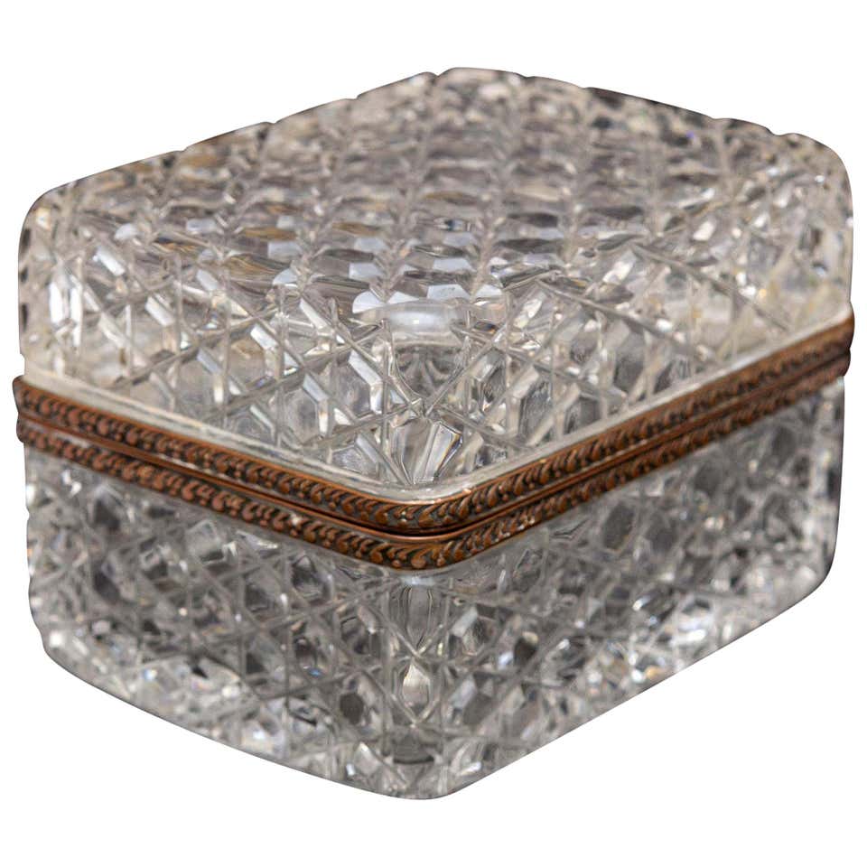 Large Antique Cut Crystal Box at 1stDibs