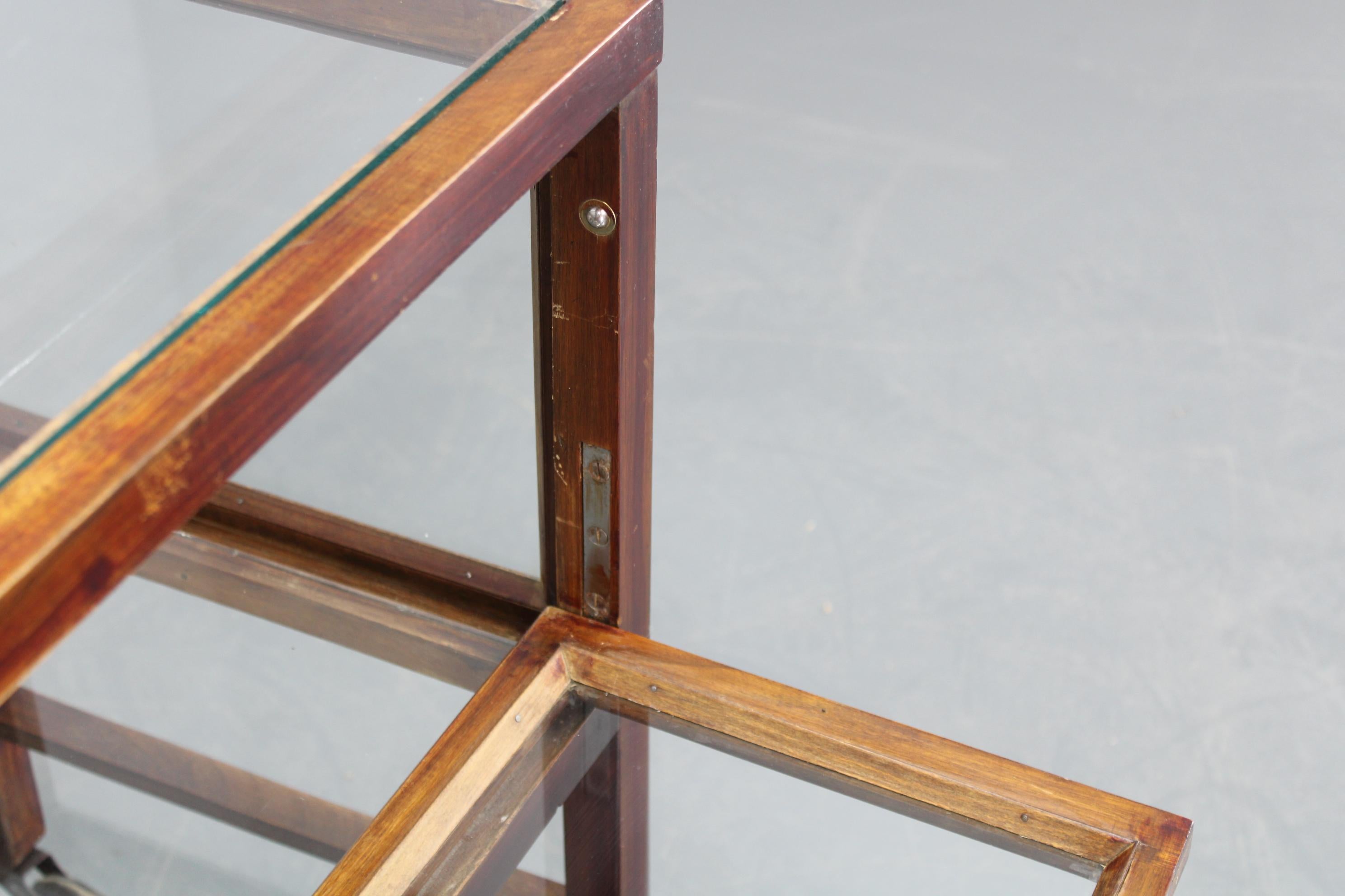 Antique Glass Cabinet on Wheels 7