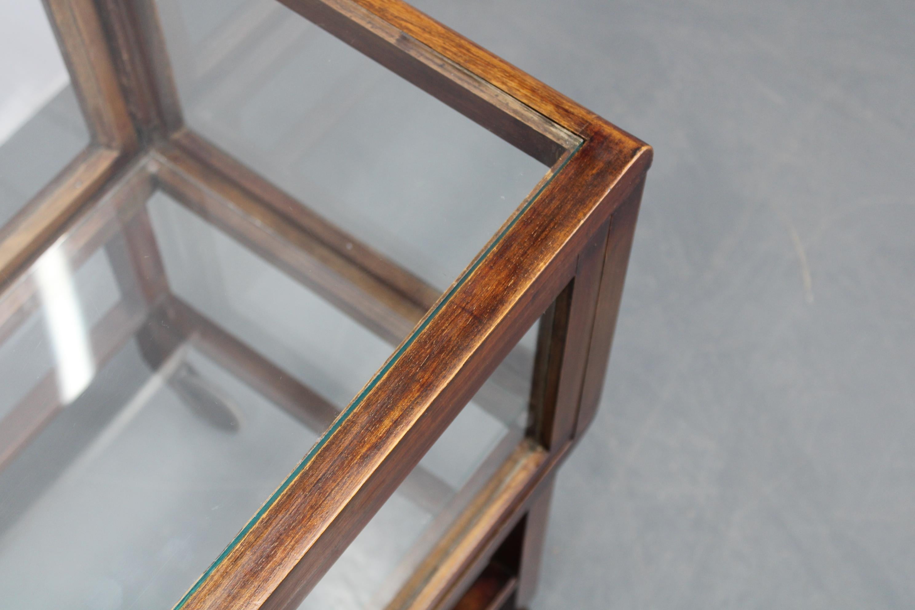 Antique Glass Cabinet on Wheels 9
