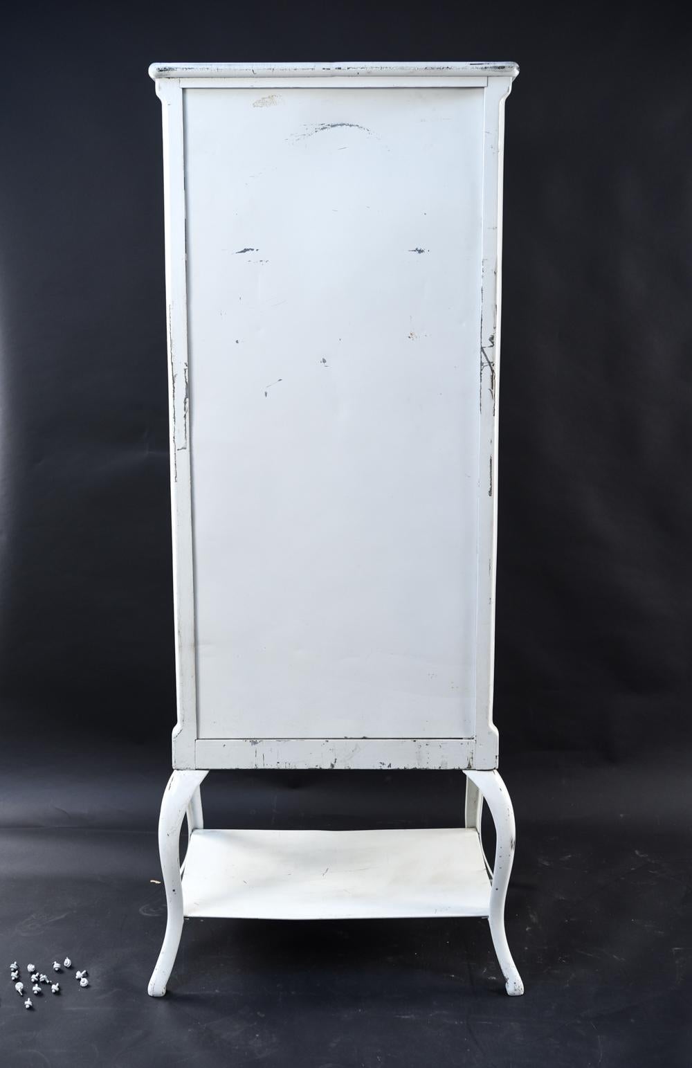 Antique Glass & Cast Iron Medical Cabinet For Sale 10