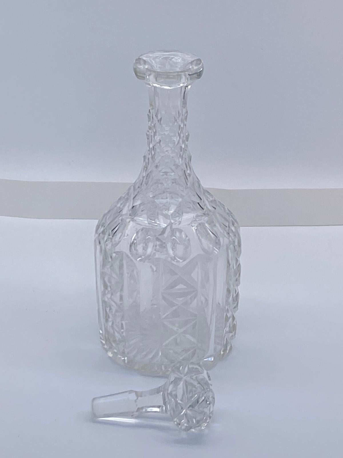 Decanter di vetro antico in vendita 4