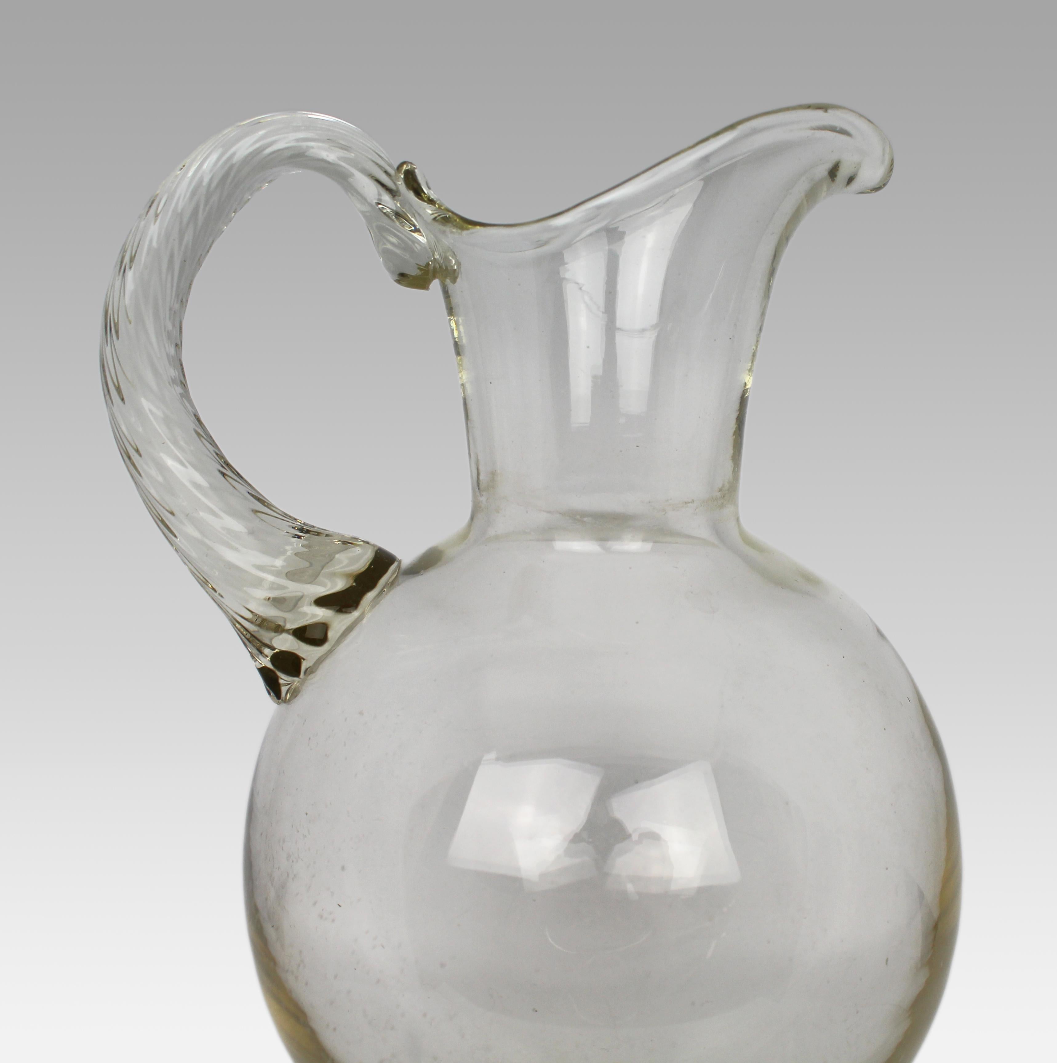 Antique Glass Footed Ewer, Late 19th Century For Sale 1