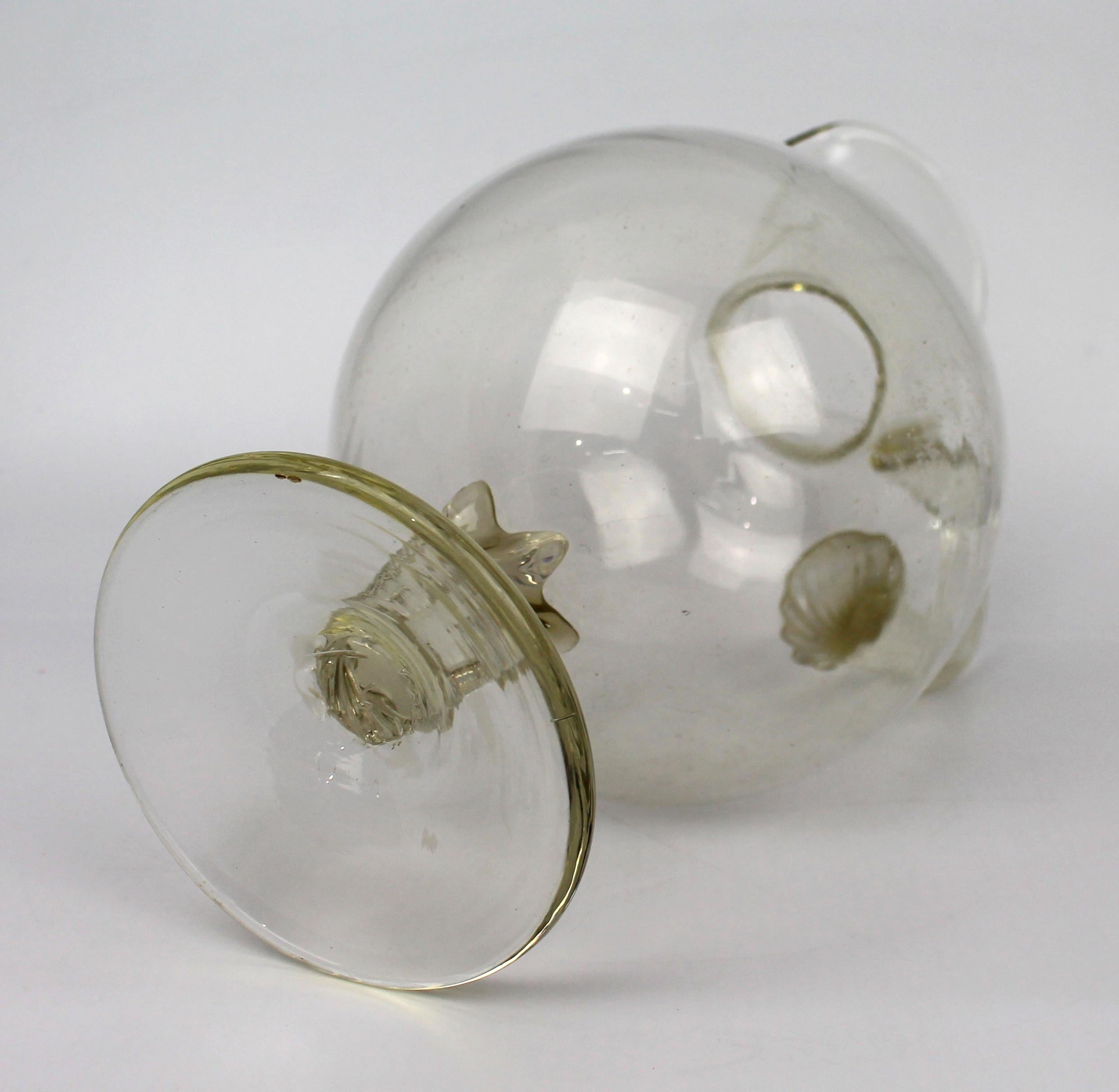 Antique Glass Footed Ewer, Late 19th Century For Sale 3