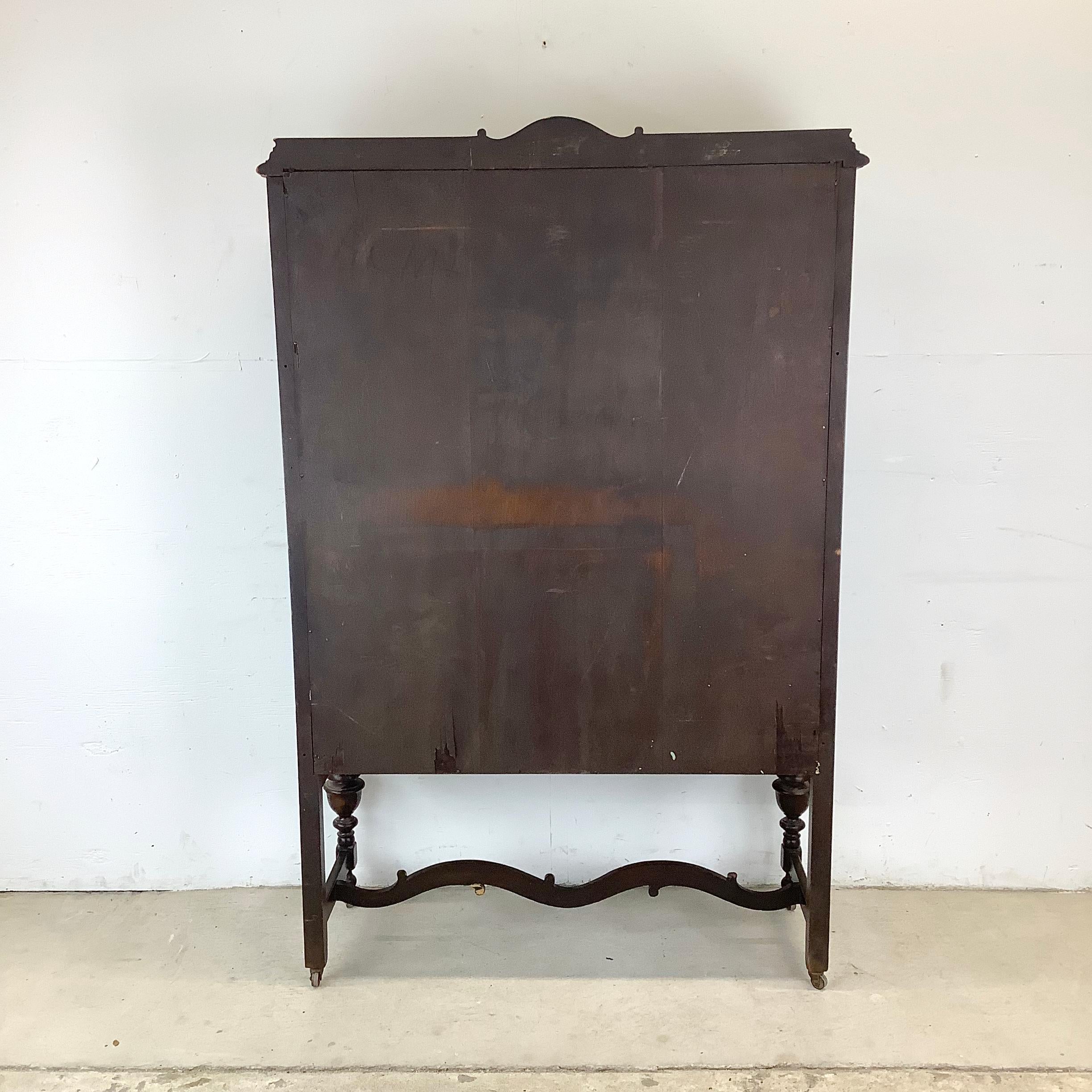 Antique Glass Front Bookcase Display Cabinet For Sale 2