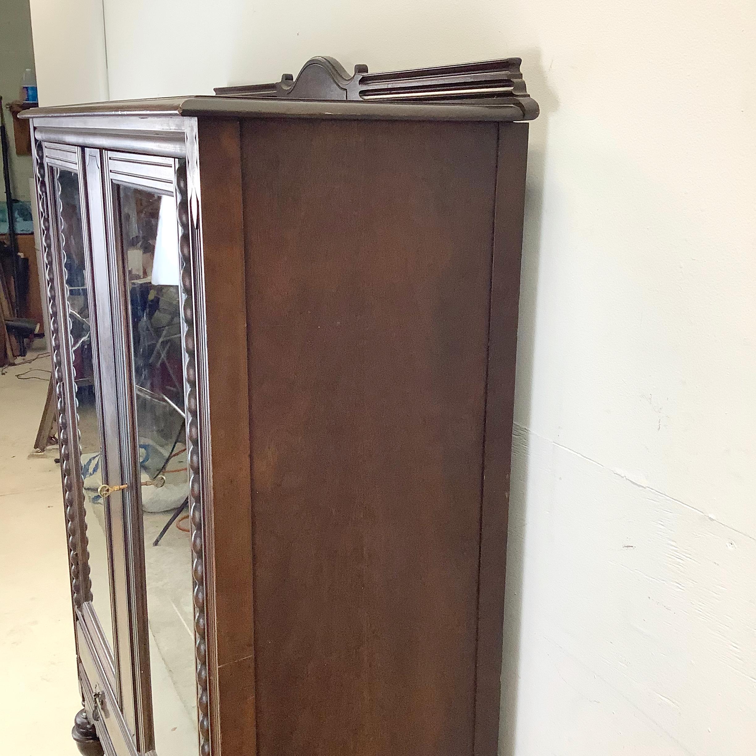 Other Antique Glass Front Bookcase Display Cabinet For Sale