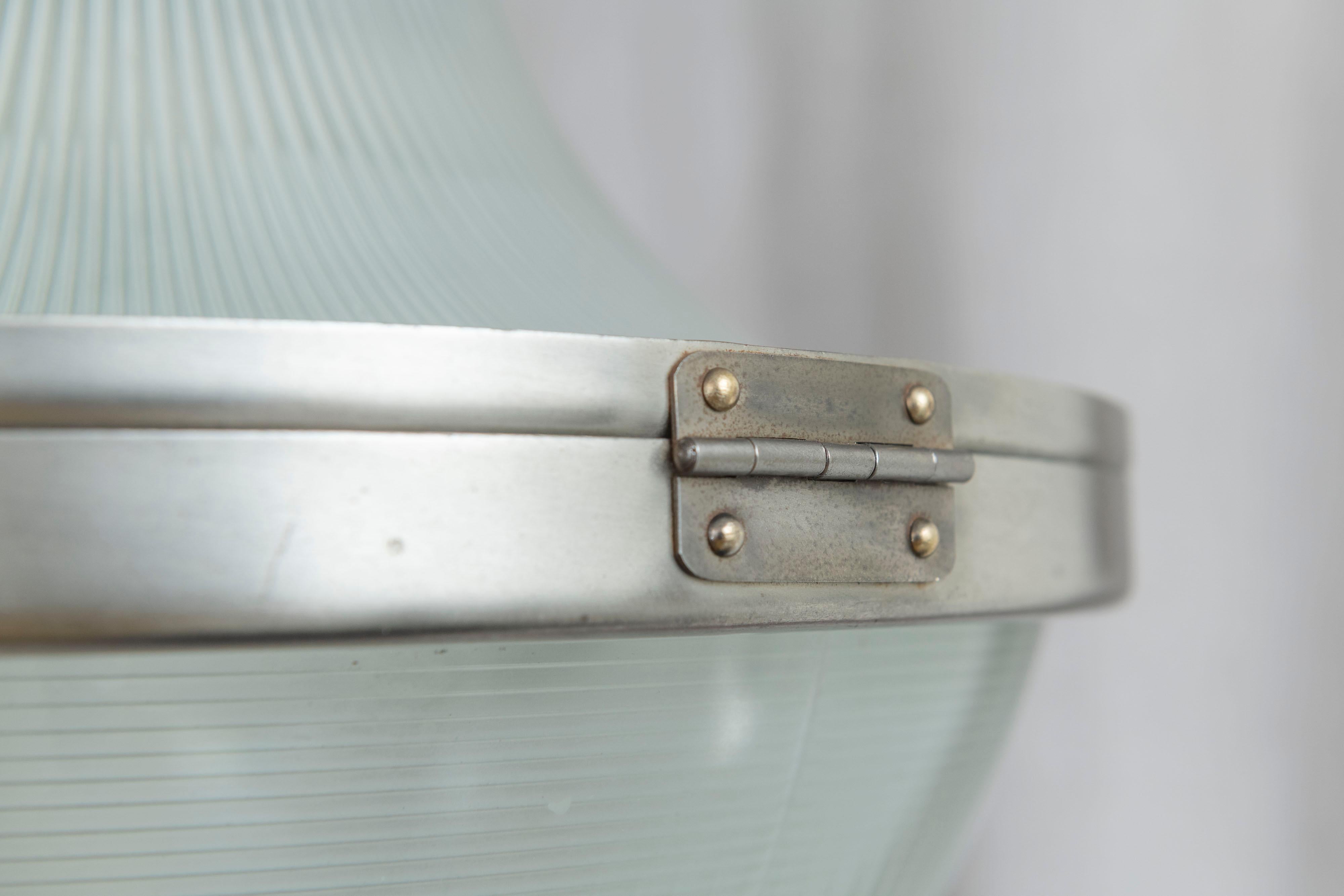 Antique Glass Pendant, Holophane, Glass Top & Bottom, ca. 1910, American For Sale 8