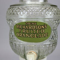 Antique Glass Richardson’s Fruit Orangeade Advertising Juice Dispenser, c1900
