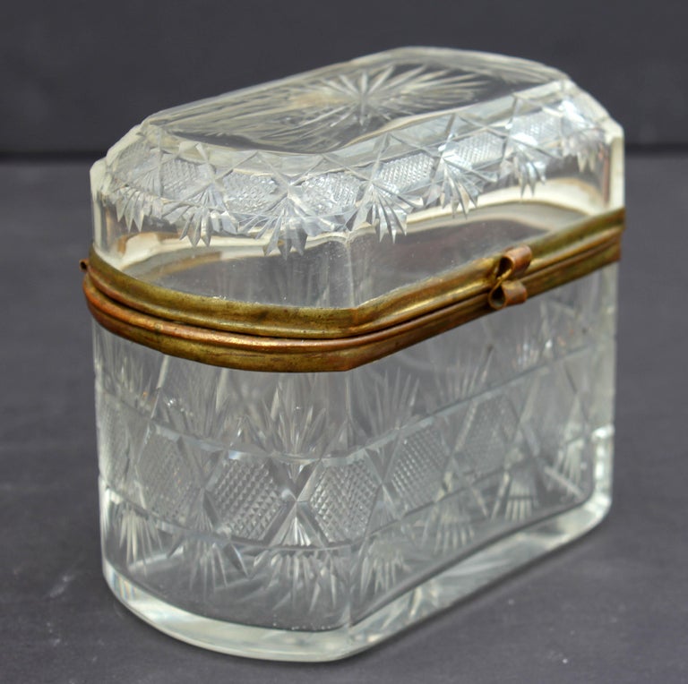 Antique Glass Trinket Box For Sale At 1stdibs