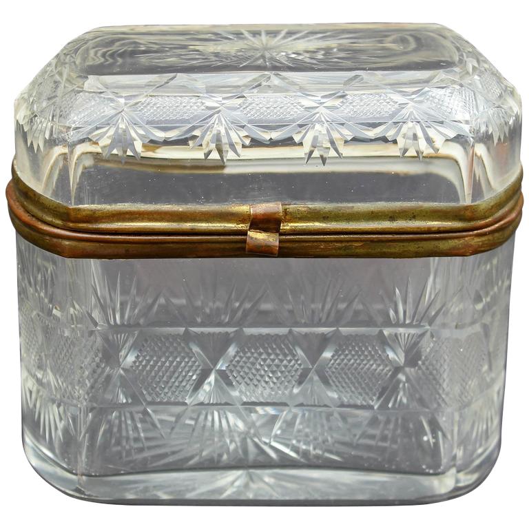 Antique Glass Trinket Box at 1stDibs glass trinket boxes