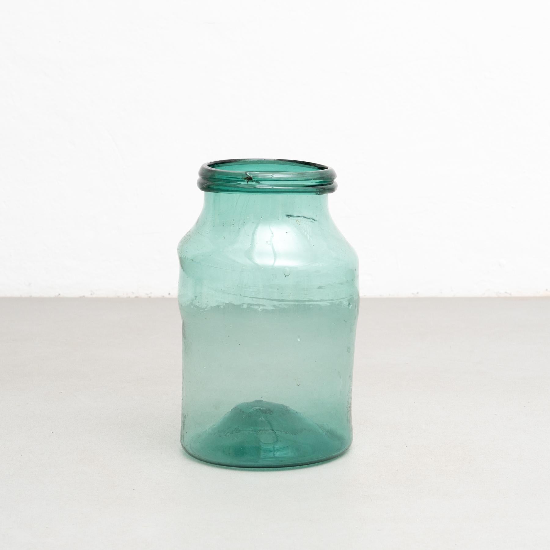 Mid-20th Century Antique Glass Vase from Barcelona, circa 1930 For Sale
