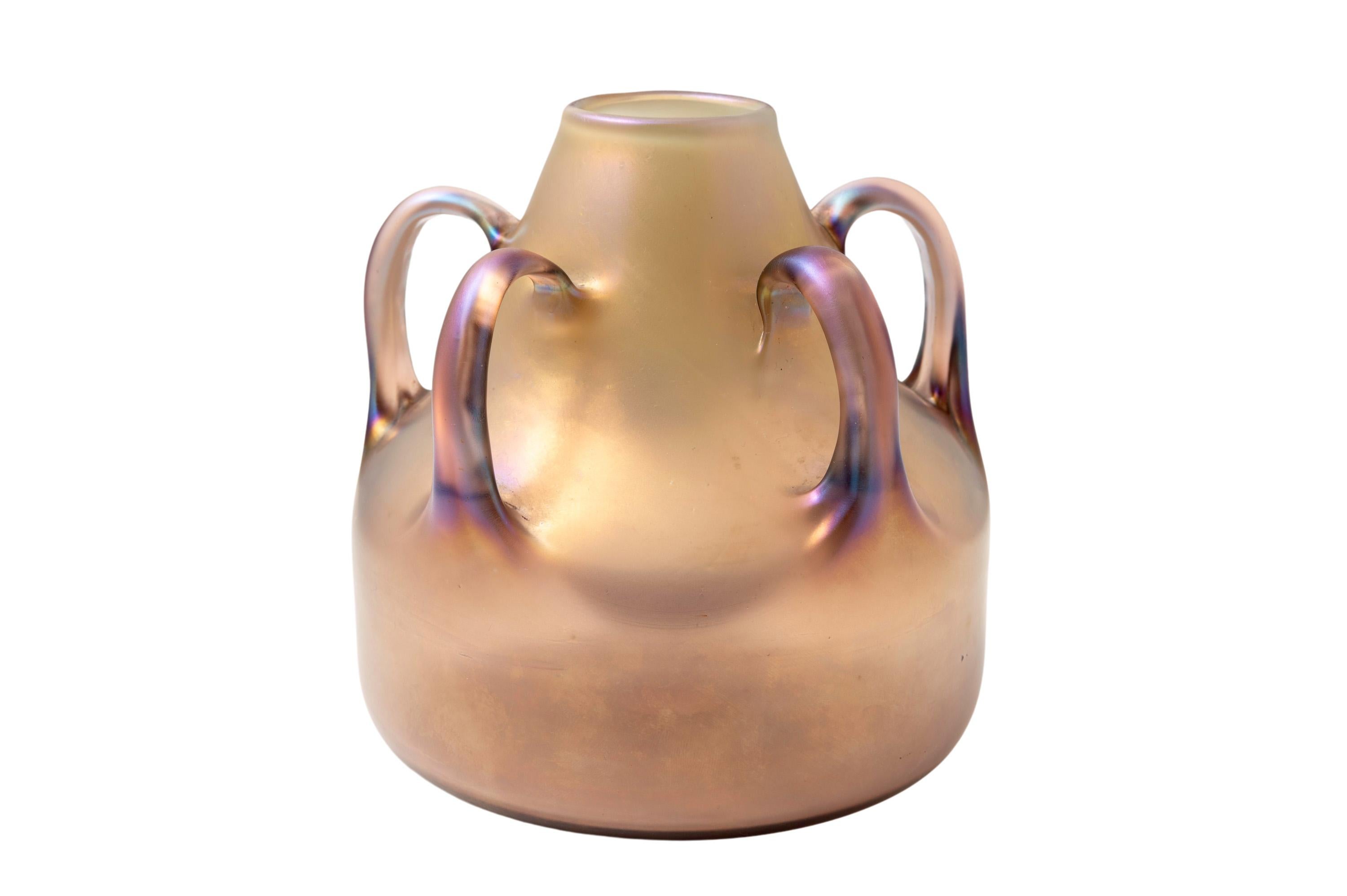 Vase, Koloman Moser, Johann Loetz Witwe for E. Bakalowits' Söhne, Violetta decoration, 1903

Among the most important glass objects from the Lötz manufactory are undoubtedly those from the series created in cooperation with E. Bakalowits Söhne. As a