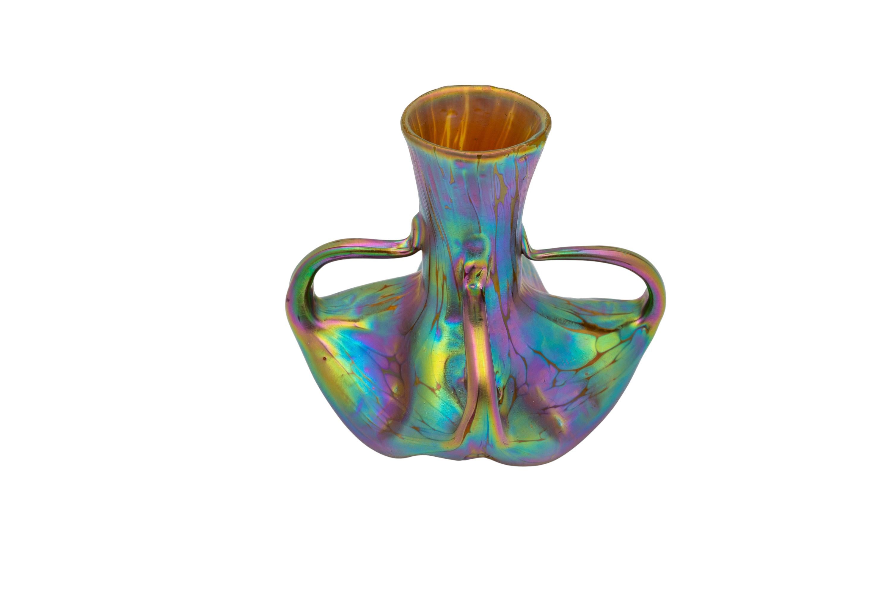 Austrian Antique Glass Vase Loetz PG 1/413 Decoration 1901 signed Vienna Jugendstil For Sale