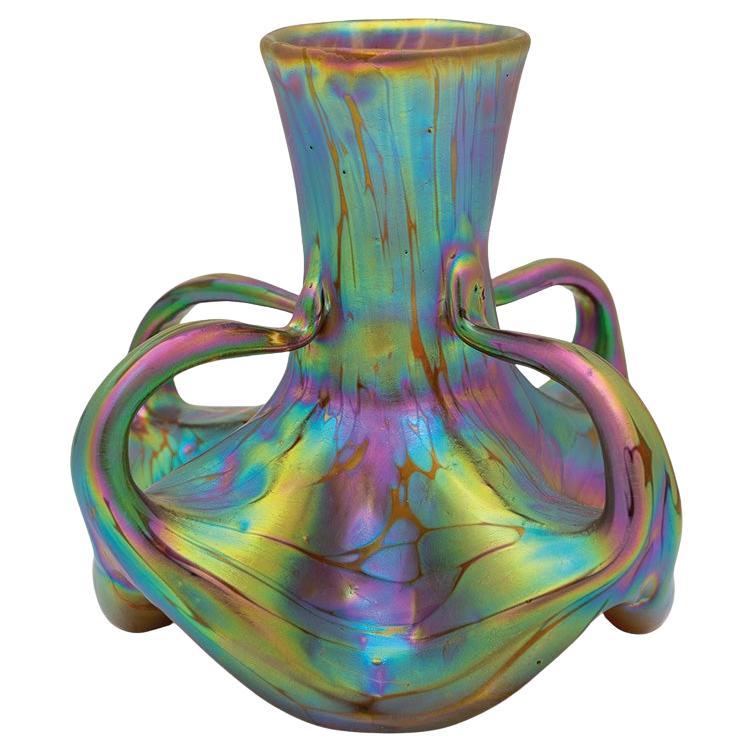 Antique Glass Vase Loetz PG 1/413 Decoration 1901 signed Vienna Jugendstil For Sale