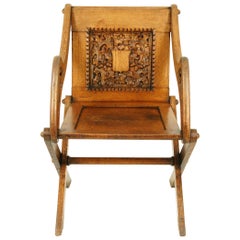 Used Glastonbury Chair, Arts & Crafts Chair, Oak Chair, Scotland, 1900, B1538