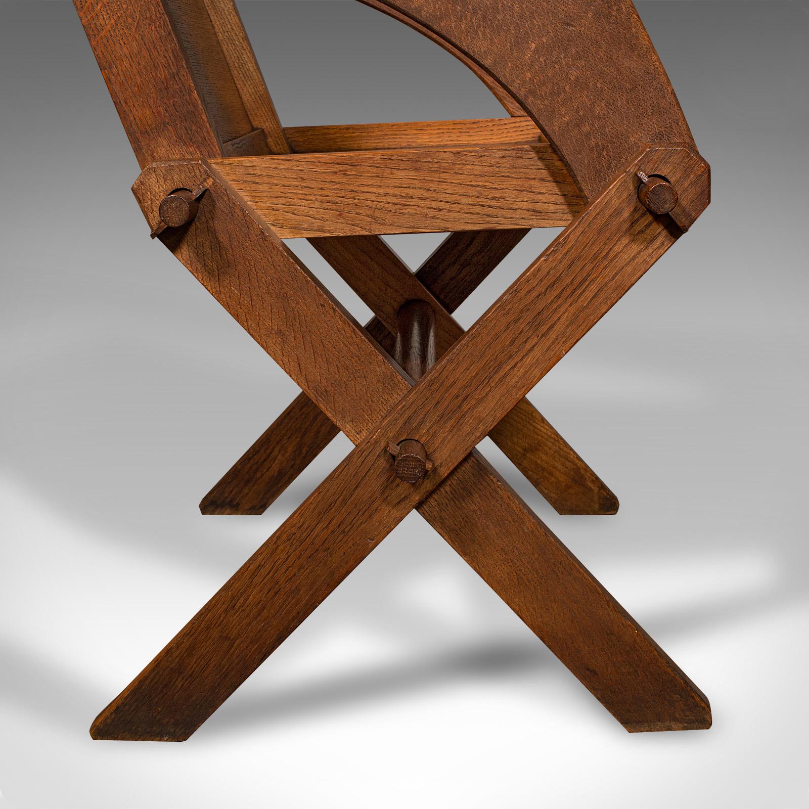 Antique Glastonbury Chair, English Oak, Ecclesiastic Armchair, Gothic, Victorian For Sale 7