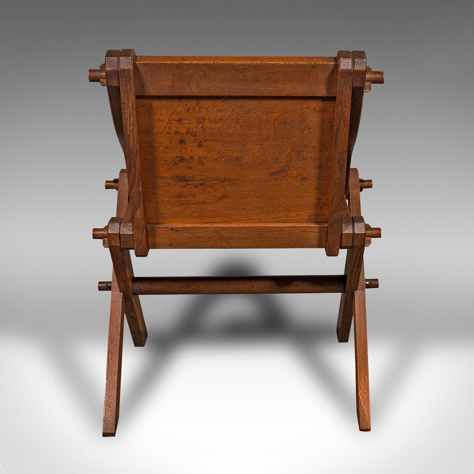 19th Century Antique Glastonbury Chair, English Oak, Ecclesiastic Armchair, Gothic, Victorian For Sale