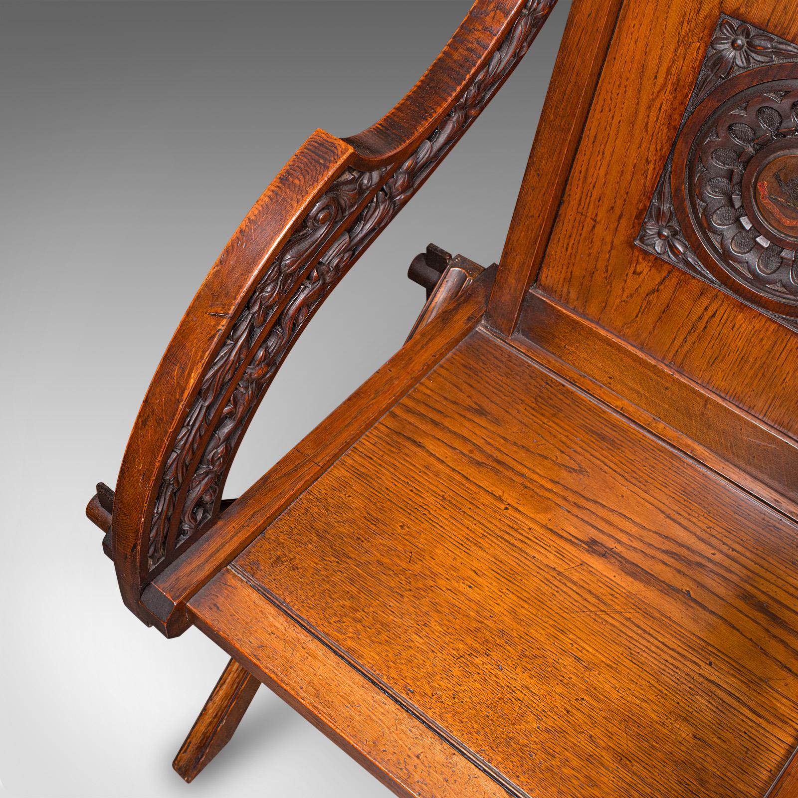 Antiker Glastonbury Stuhl, Englisch, Eiche, Ellbogensitz, Gotik, Viktorianisch im Angebot 3