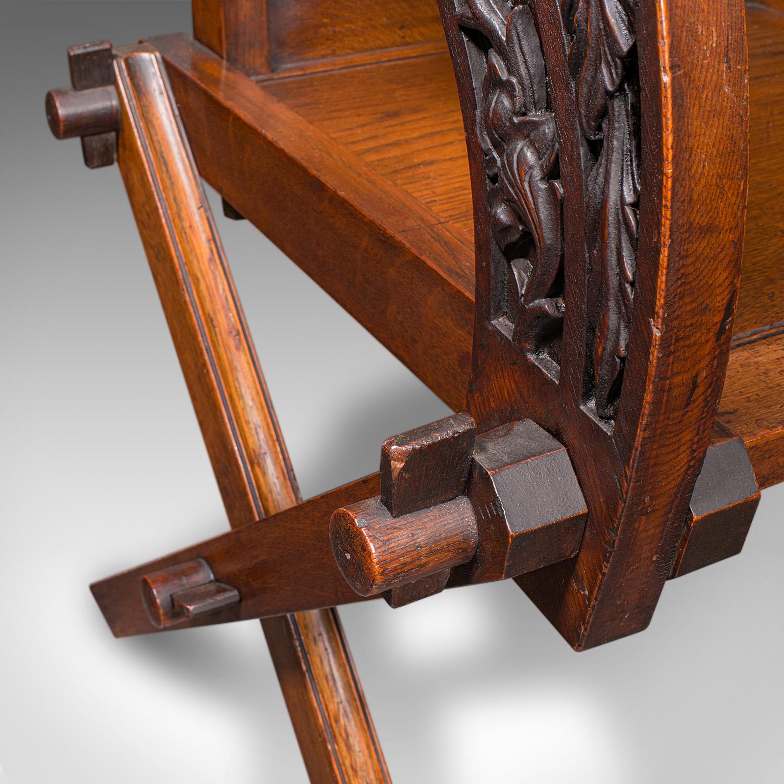 Antiker Glastonbury Stuhl, Englisch, Eiche, Ellbogensitz, Gotik, Viktorianisch im Angebot 4