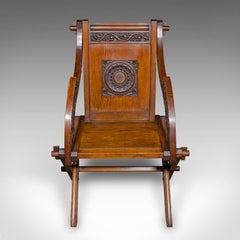Antique Glastonbury Chair, English, Oak, Elbow Seat, Gothic Revival, Victorian