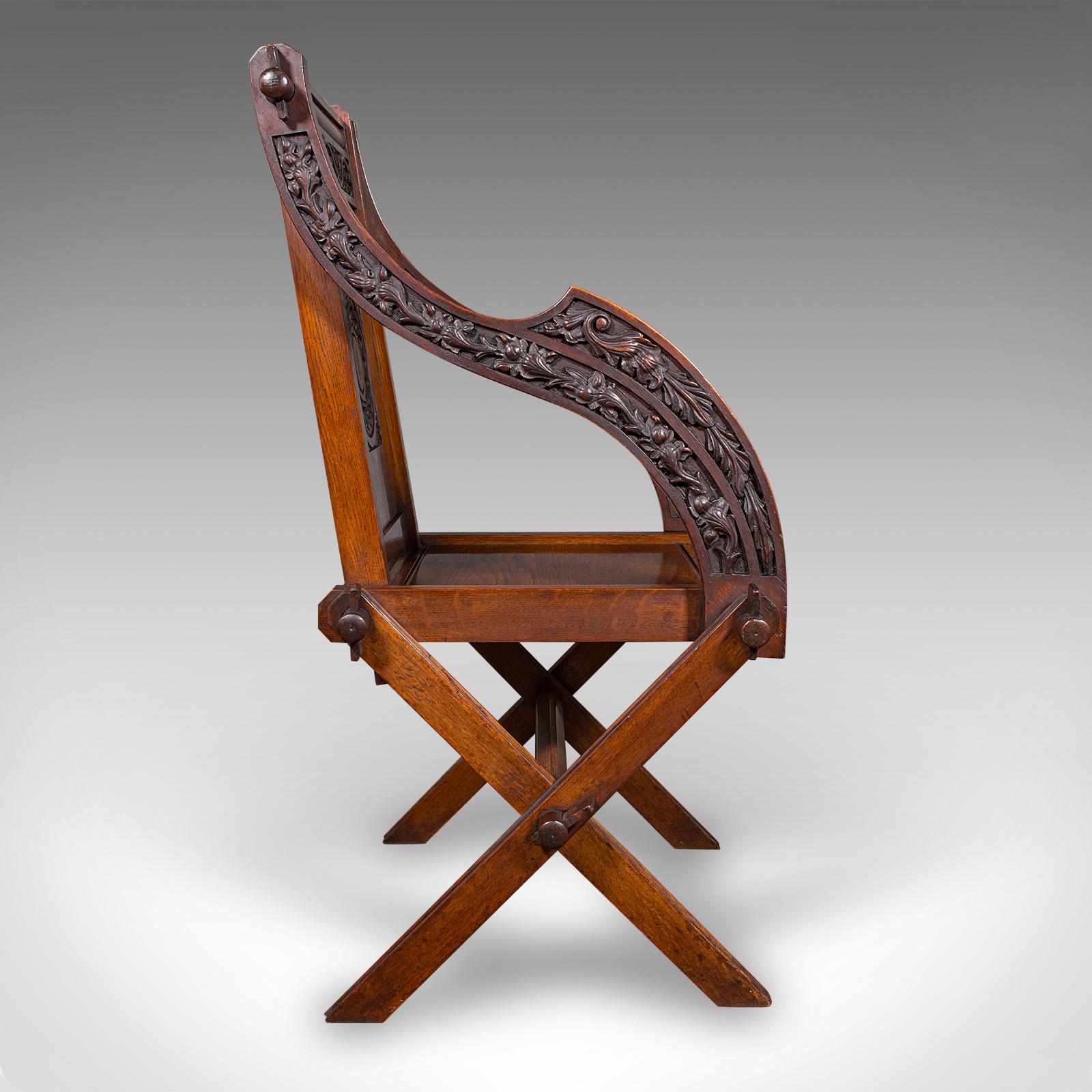 Antiker Glastonbury Stuhl, Englisch, Eiche, Ellbogensitz, Gotik, Viktorianisch (Gotisch) im Angebot