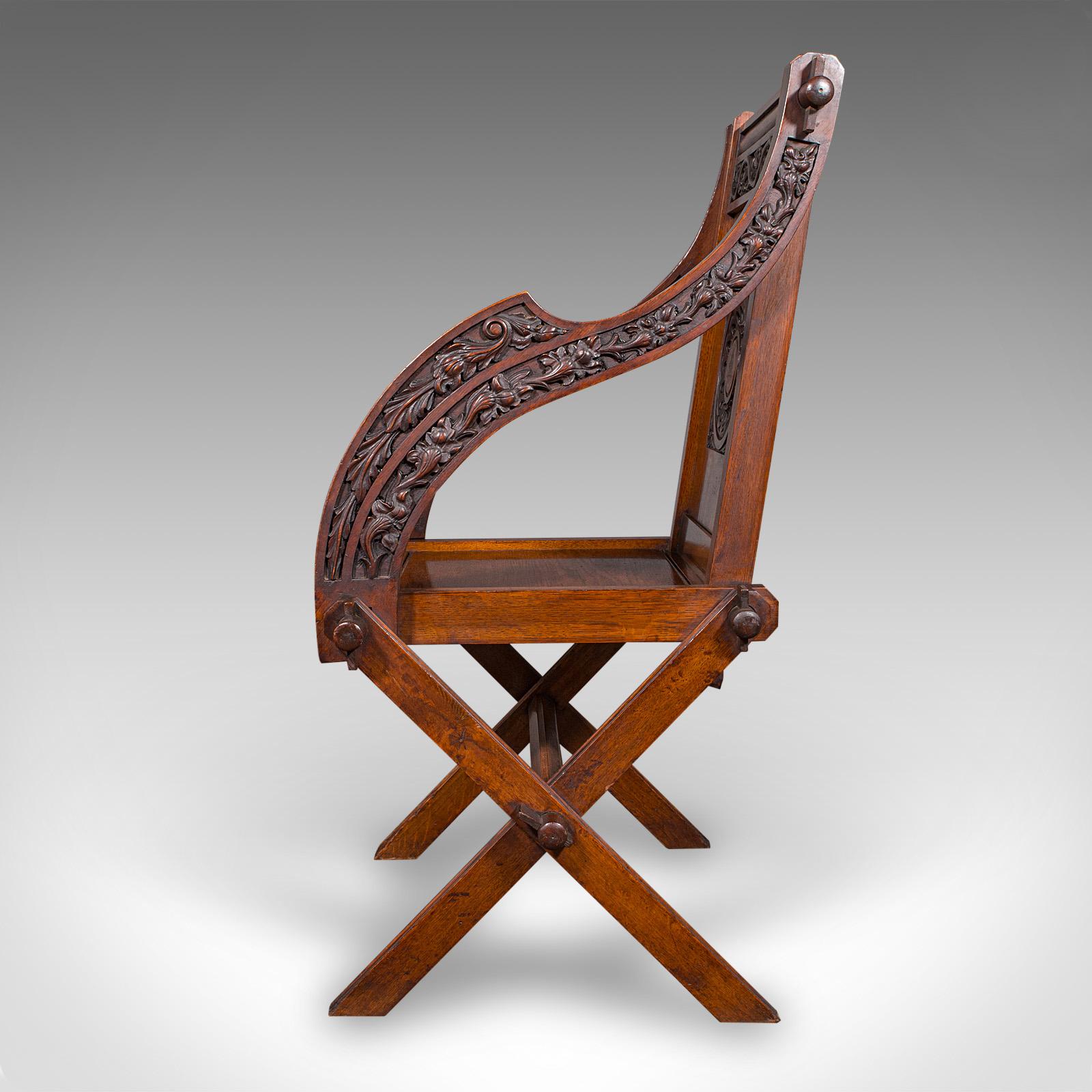 Antiker Glastonbury Stuhl, Englisch, Eiche, Ellbogensitz, Gotik, Viktorianisch im Zustand „Gut“ im Angebot in Hele, Devon, GB