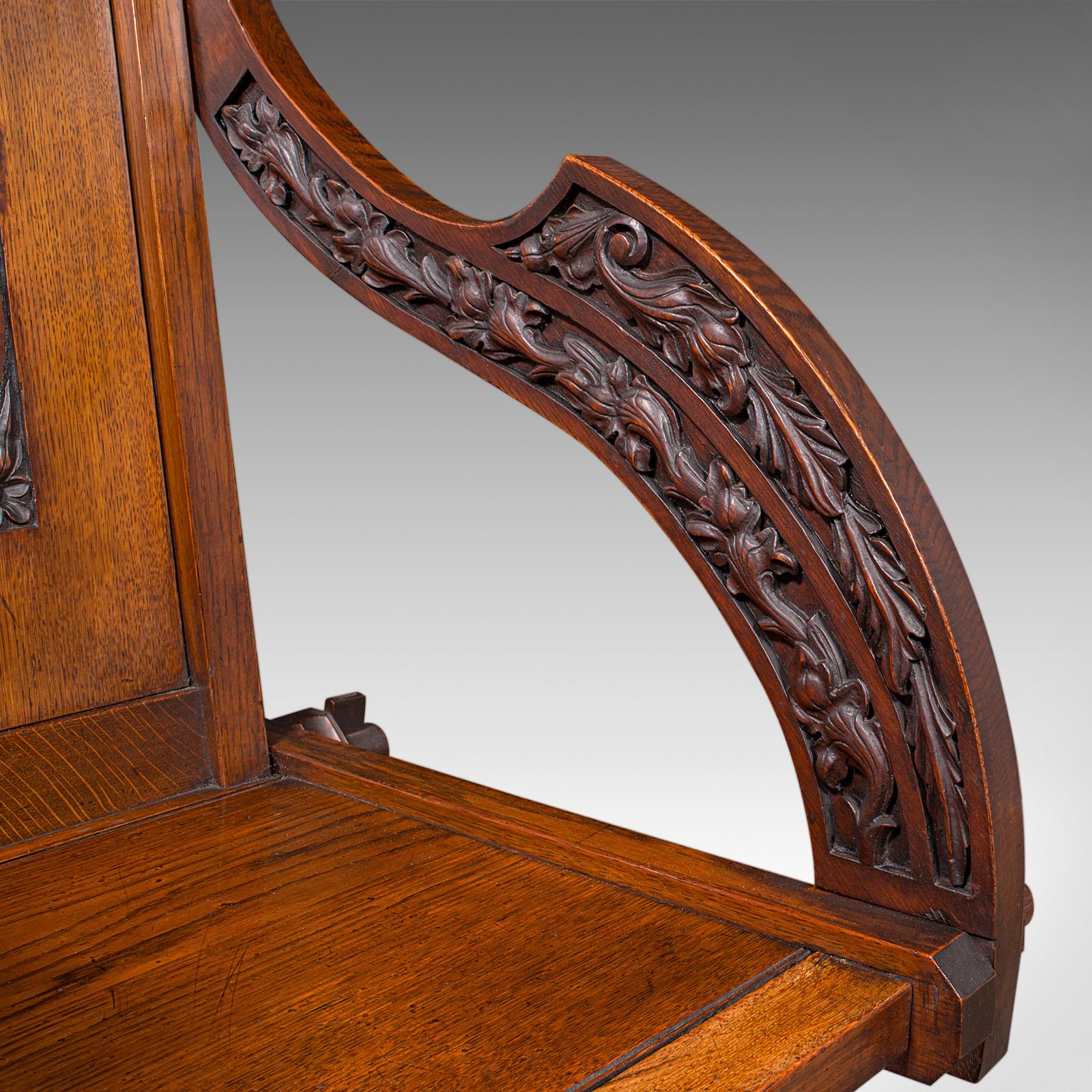 Antiker Glastonbury Stuhl, Englisch, Eiche, Ellbogensitz, Gotik, Viktorianisch im Angebot 2