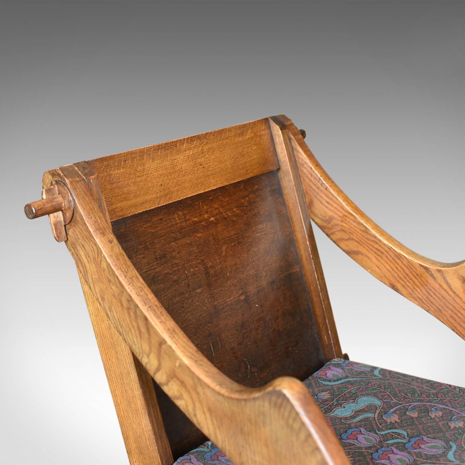 Antique Glastonbury Chair, English, Tudor Revival, Hall Seat, circa 1900 In Good Condition In Hele, Devon, GB