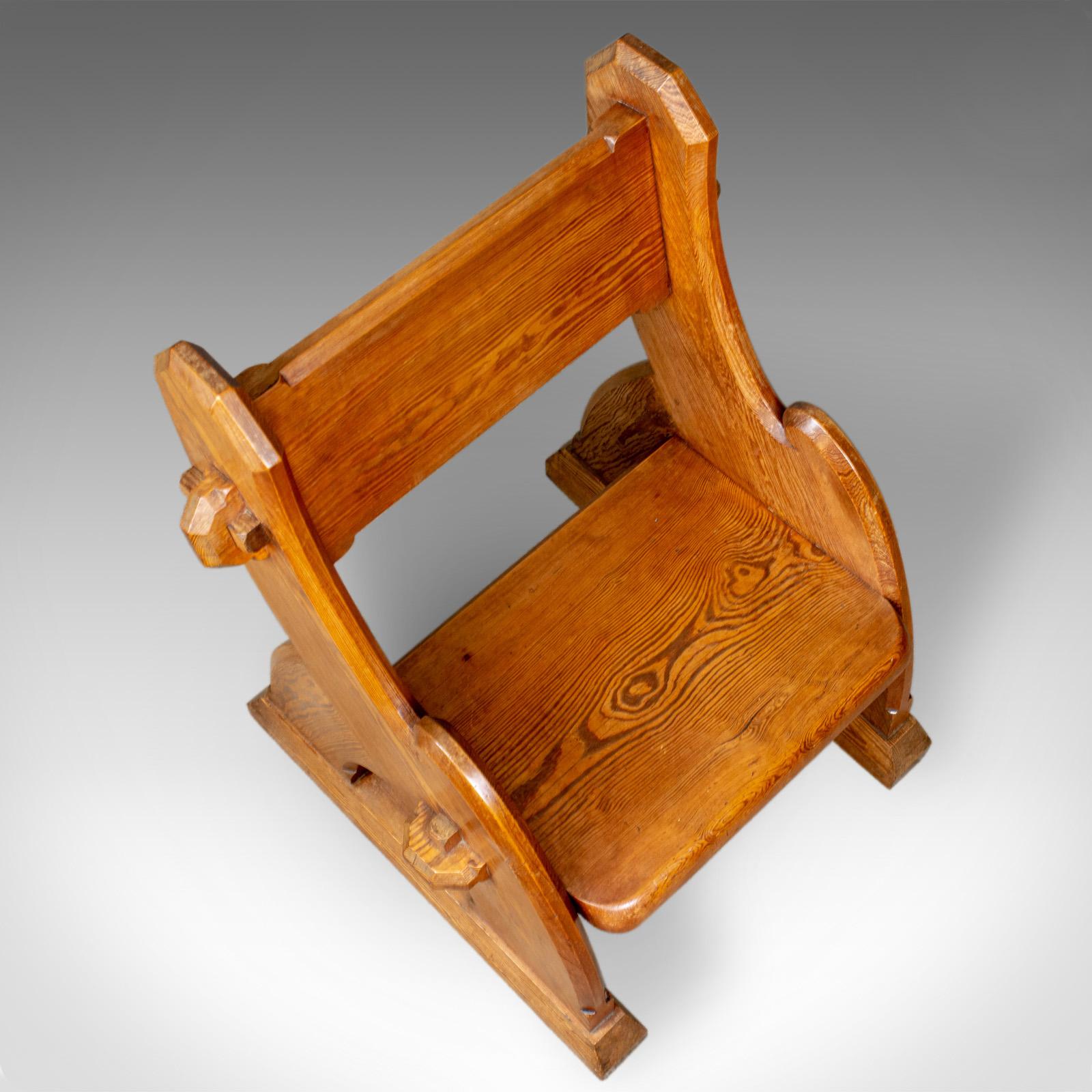 English Antique Glastonbury Chair, Tudor Revival, Ecclesiastical, Gothic, circa 1850