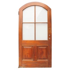Antique Glazed Arched Interior Mahogany Door