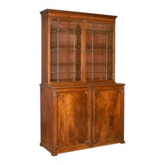 Antique Glazed Bookcase, English Georgian, Display Cabinet, Mahogany, circa 1780