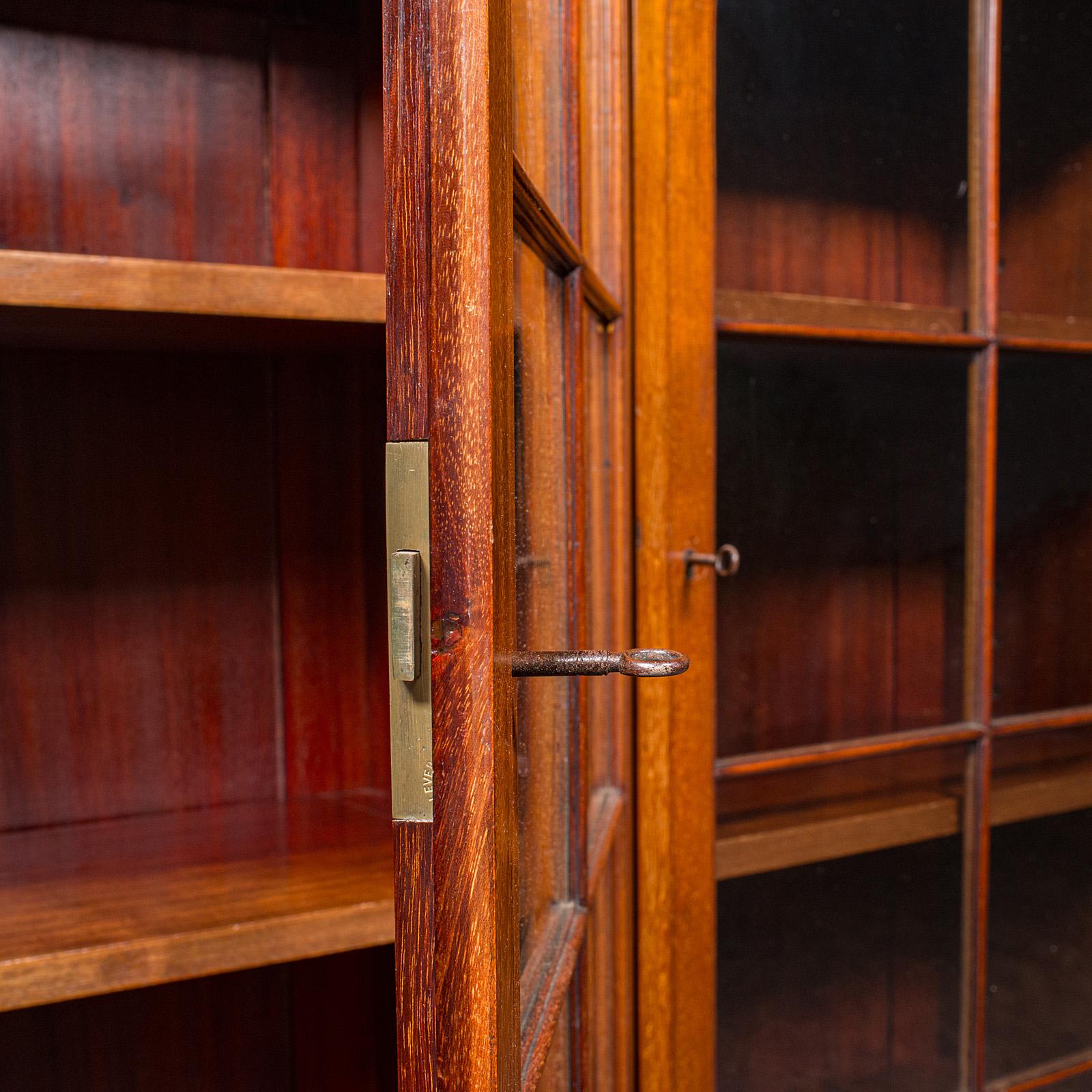 Antique Glazed Bookcase, English, Walnut, Library Cabinet, Edwardian, Circa 1910 6