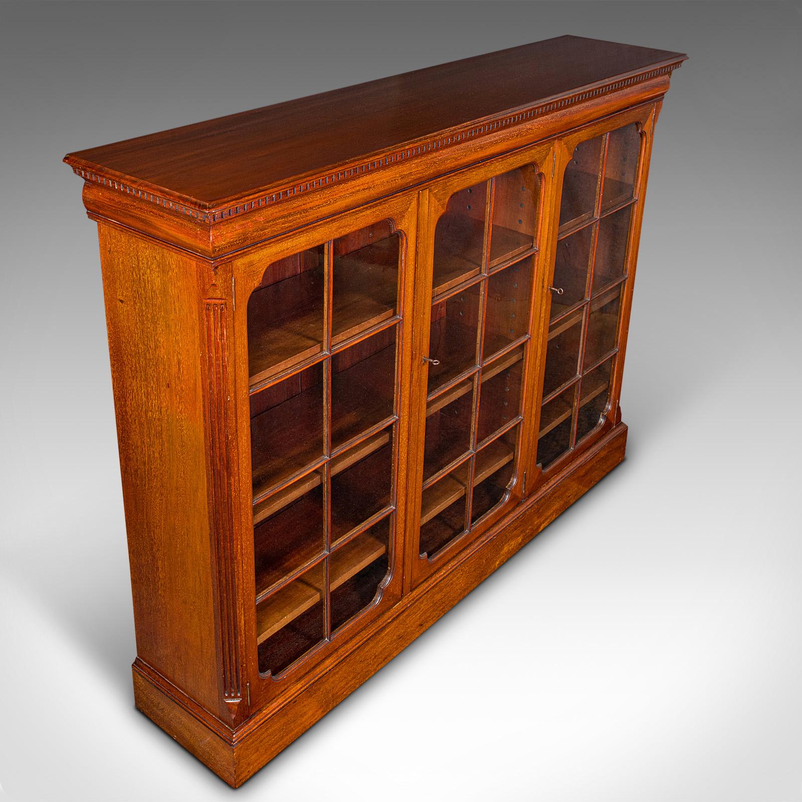 Antique Glazed Bookcase, English, Walnut, Library Cabinet, Edwardian, Circa 1910 4