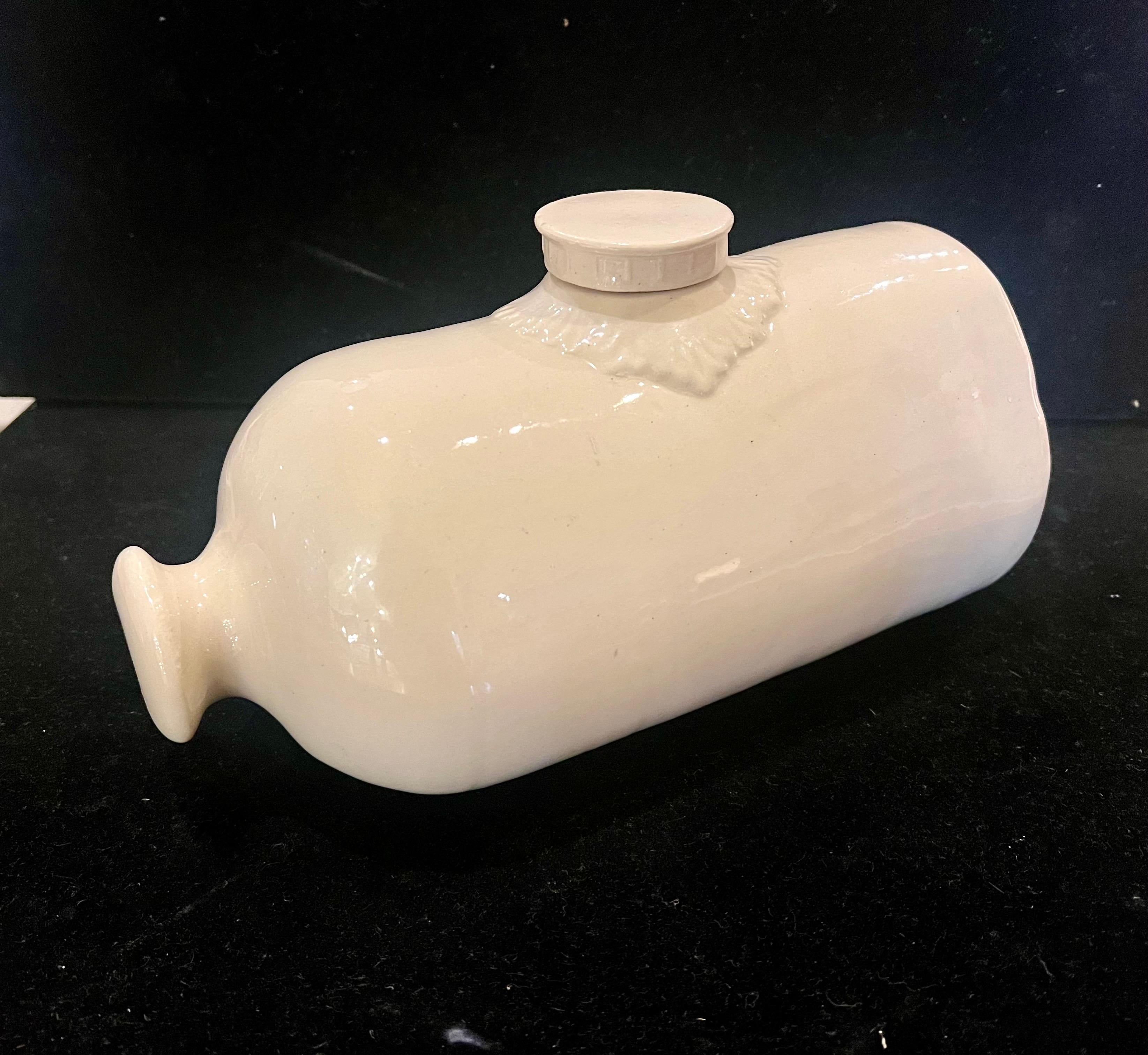 English Antique Glazed Ceramic foot Warmer by Lovatts Langley Ware England For Sale