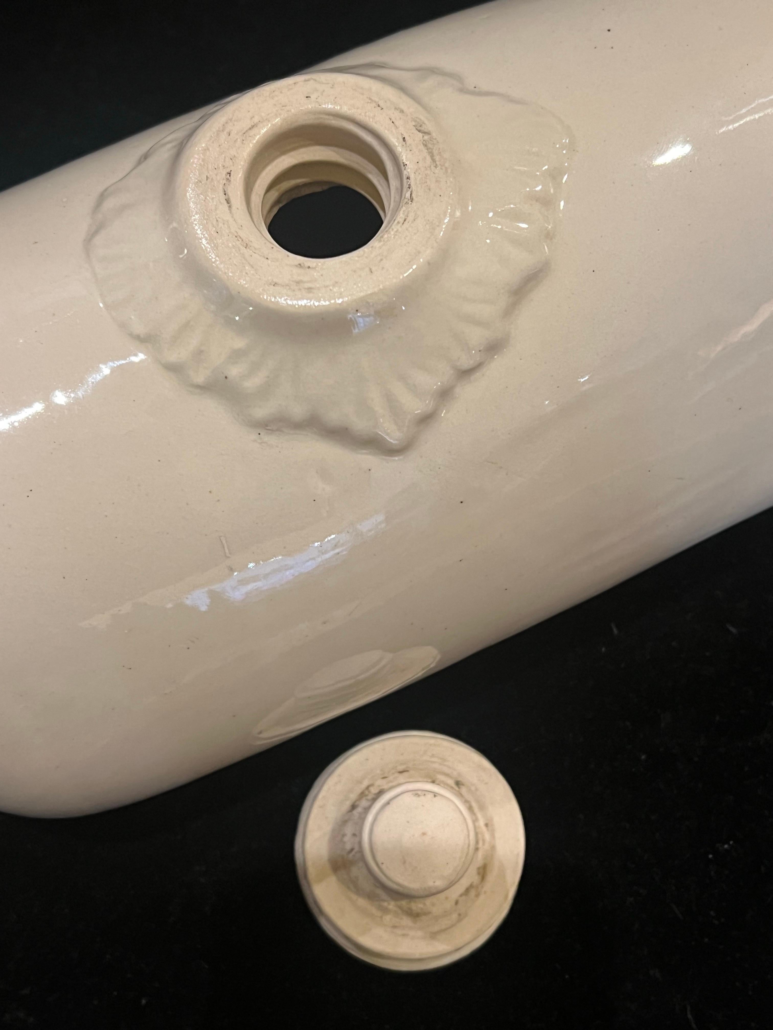 Antique Glazed Ceramic foot Warmer by Lovatts Langley Ware England In Excellent Condition For Sale In San Diego, CA