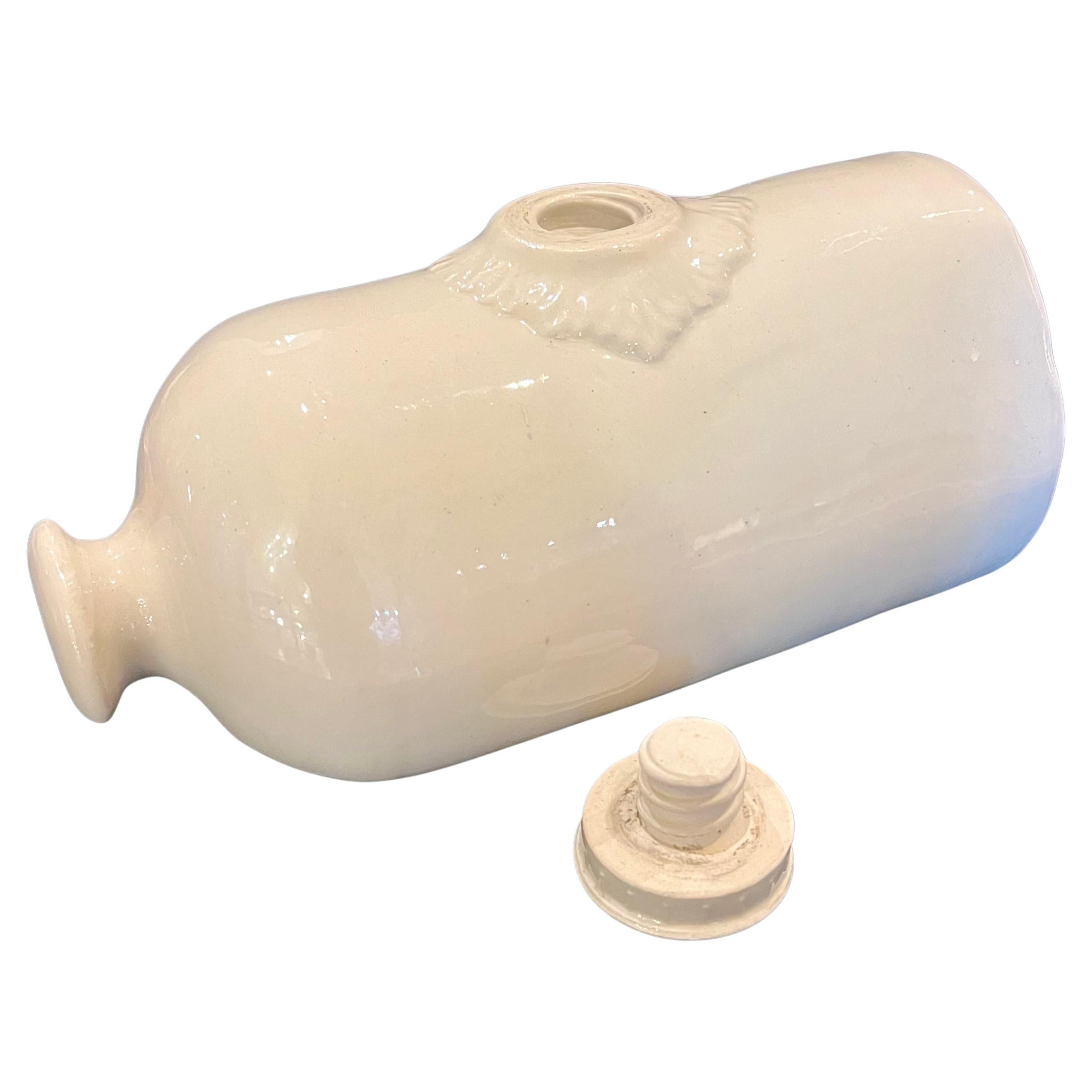 Antique Glazed Ceramic foot Warmer by Lovatts Langley Ware England For Sale